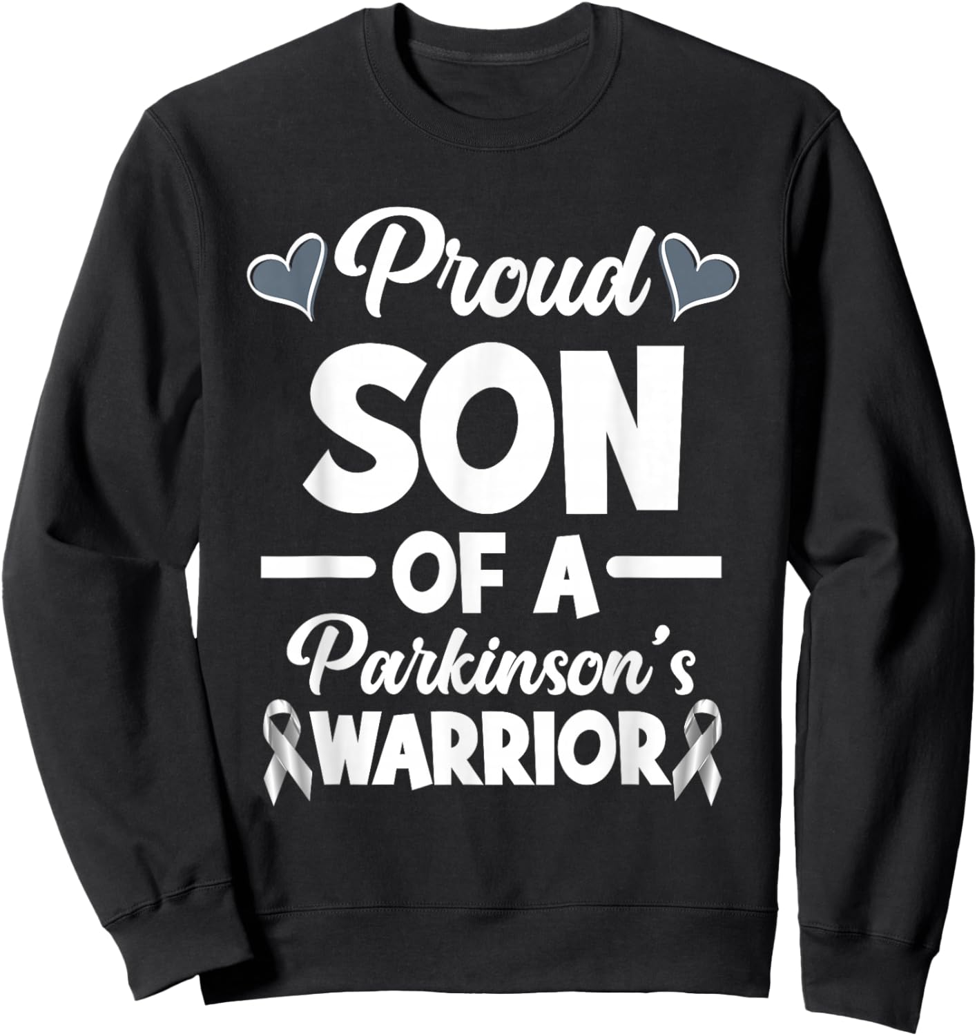 Proud Son Of A Parkinson's Warrior Parkinson's Awareness Sweatshirt - Sweatshirt | Black