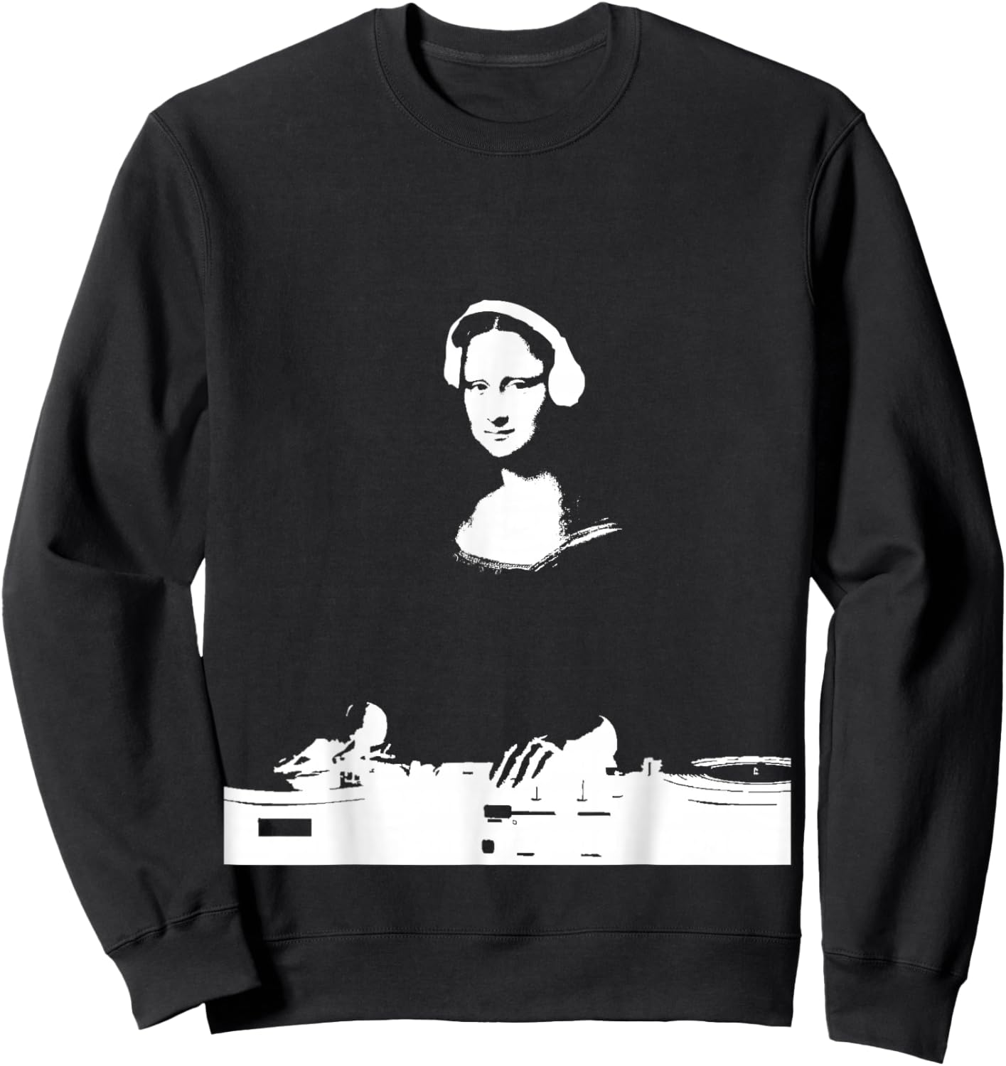 Mona Lisa DJ Art - Funny EDM Techno Rave Music Sweatshirt - Sweatshirt | Black