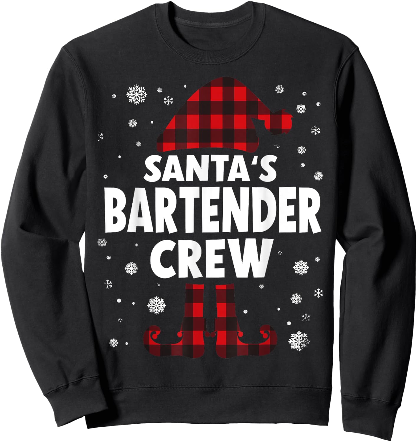 Santa's Bartender Crew Christmas Sweatshirt - Sweatshirt | Black