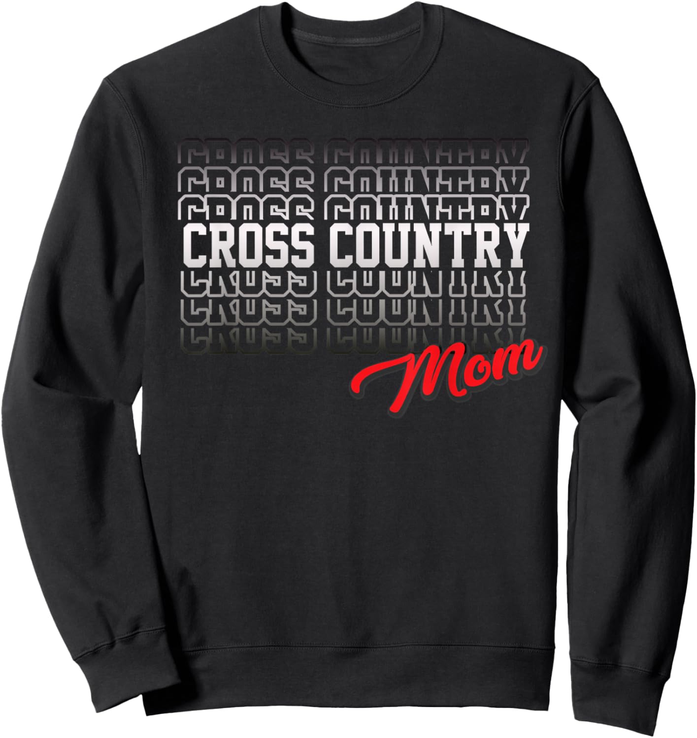 Cross Country Mom High School Running Team Mother Sweatshirt - Sweatshirt | Black