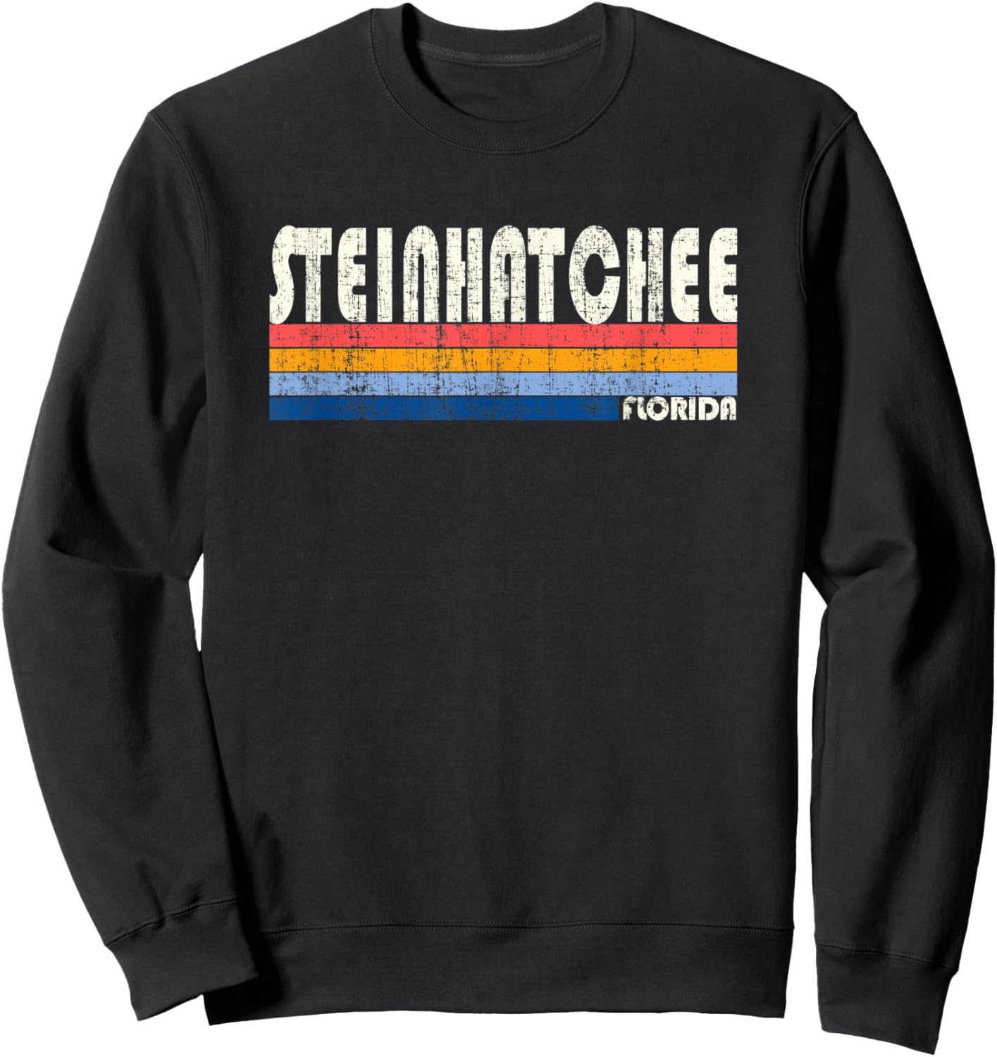 Retro Vintage 70s 80s Style Steinhatchee, FL Sweatshirt - Sweatshirt | Black