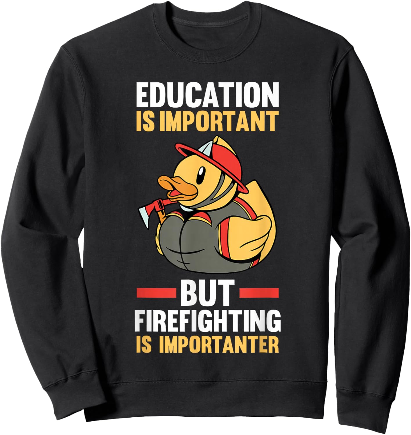 Rubber Duck Fireman Firefighter Sweatshirt - Sweatshirt | Black