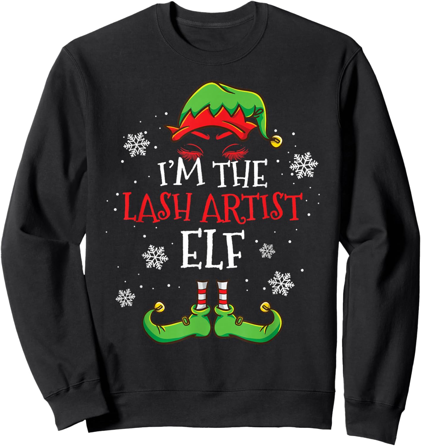 Im The Lash Artist Elf Christmas Sweatshirt - Sweatshirt | Black
