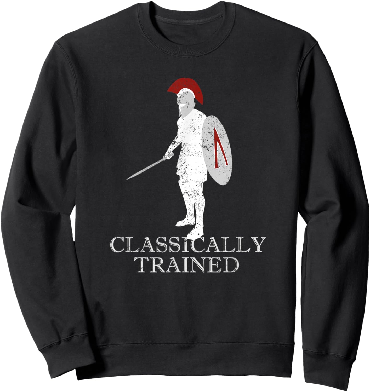 Funny Spartan Warrior Ancient Greek Hoplite History Sparta Sweatshirt - Sweatshirt | Black