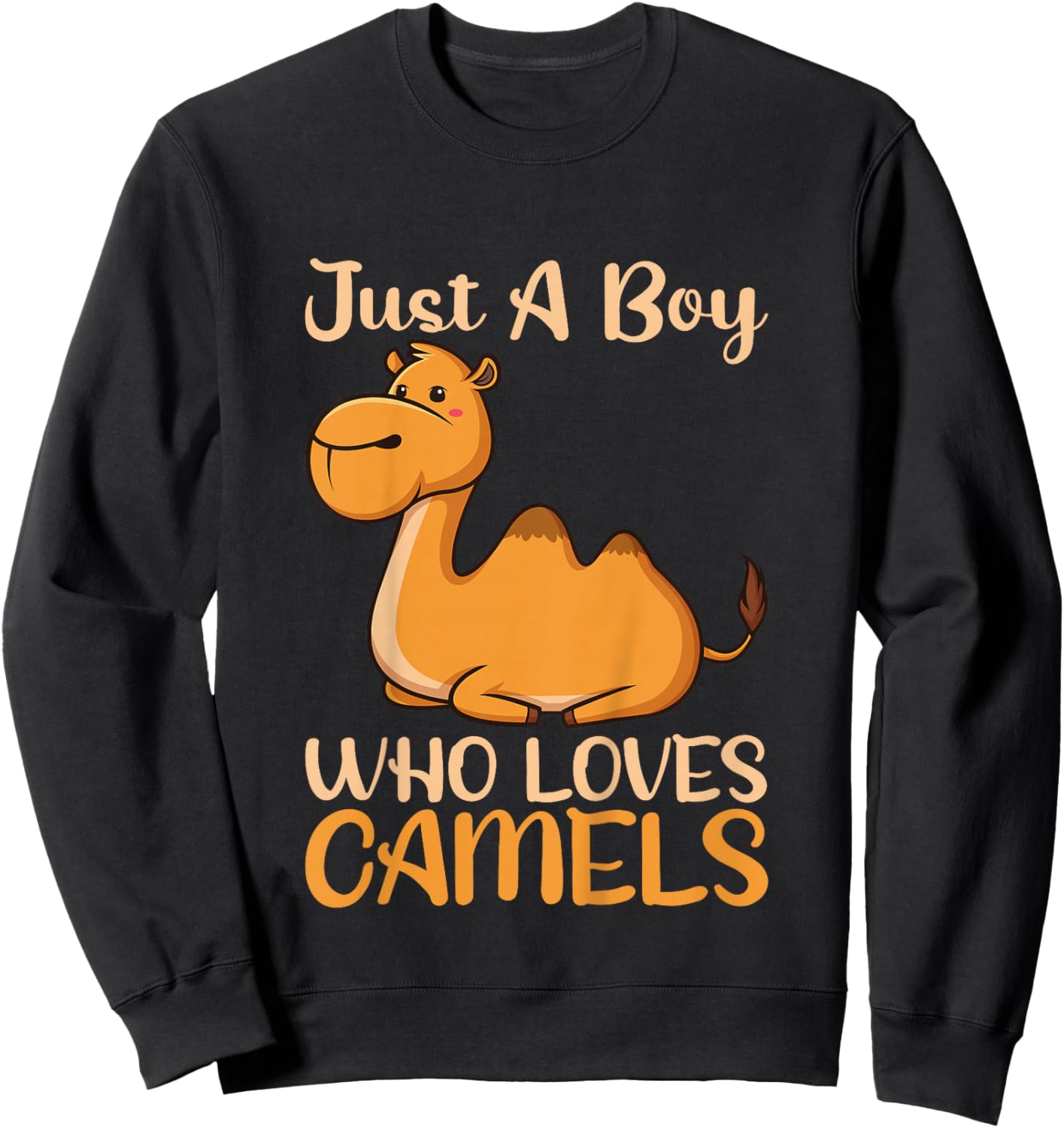 Kids Just A Boy Loves Camels Kids Pajamas Sweatshirt - Sweatshirt | Black