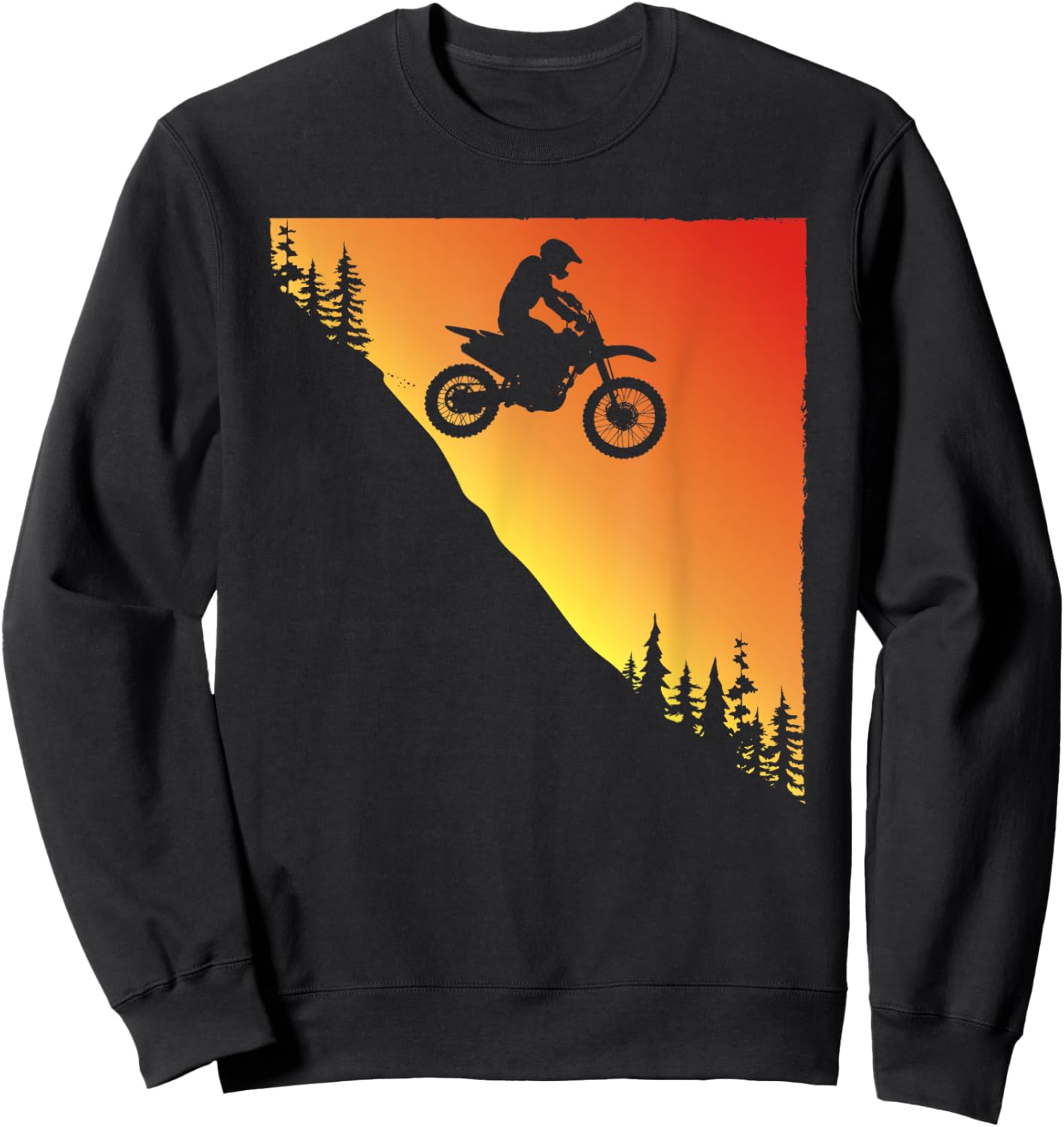 Vintage Dirt Bike Rider Apparel Boys Motocross Riding Sweatshirt - Sweatshirt | Black