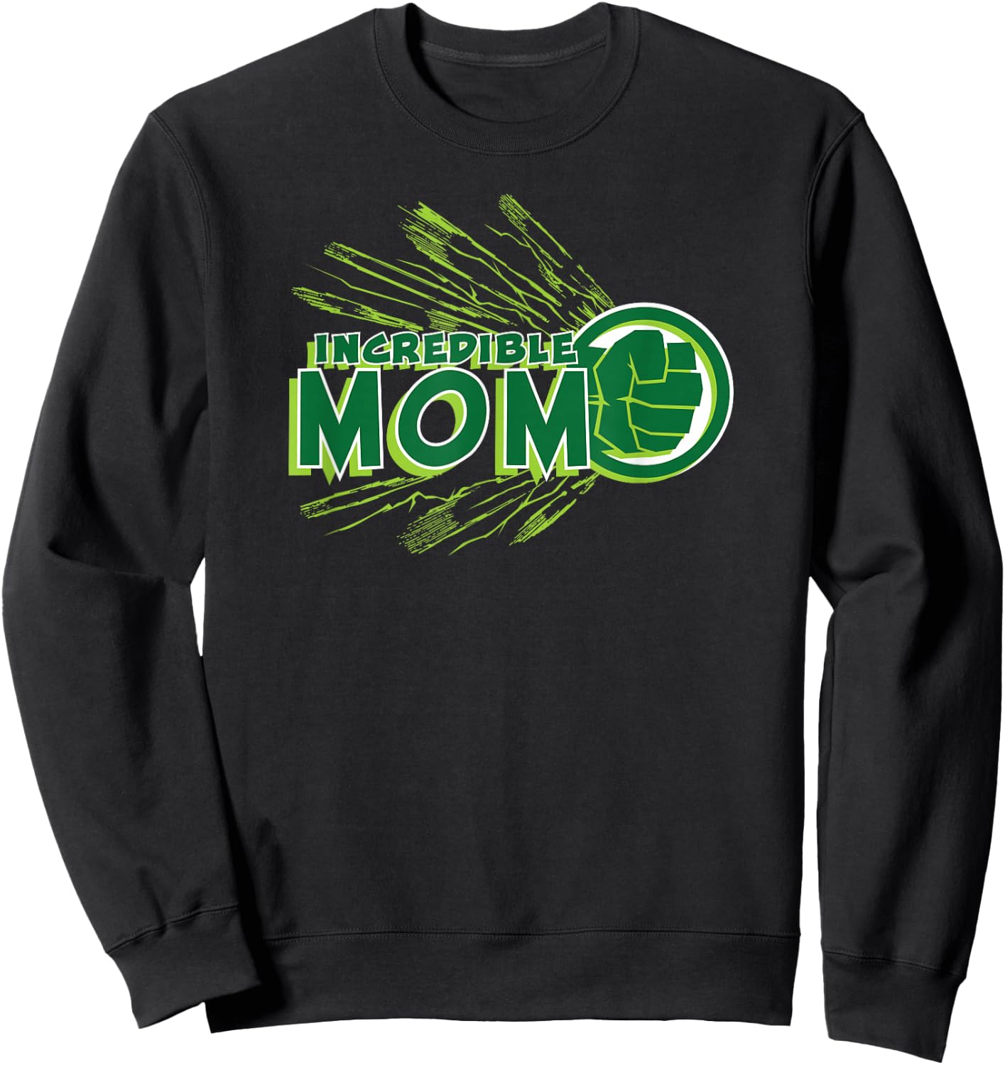 Marvel Hulk Incredible Mom Family Trip Vacation Mother's Day Sweatshirt - Sweatshirt | Black