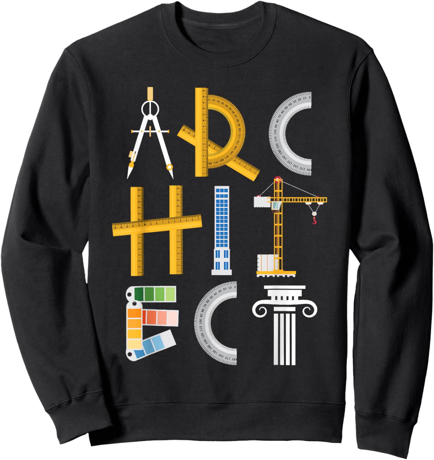 Architect - Artwork Drawing Design Architecture Construction Sweatshirt - Sweatshirt | Black