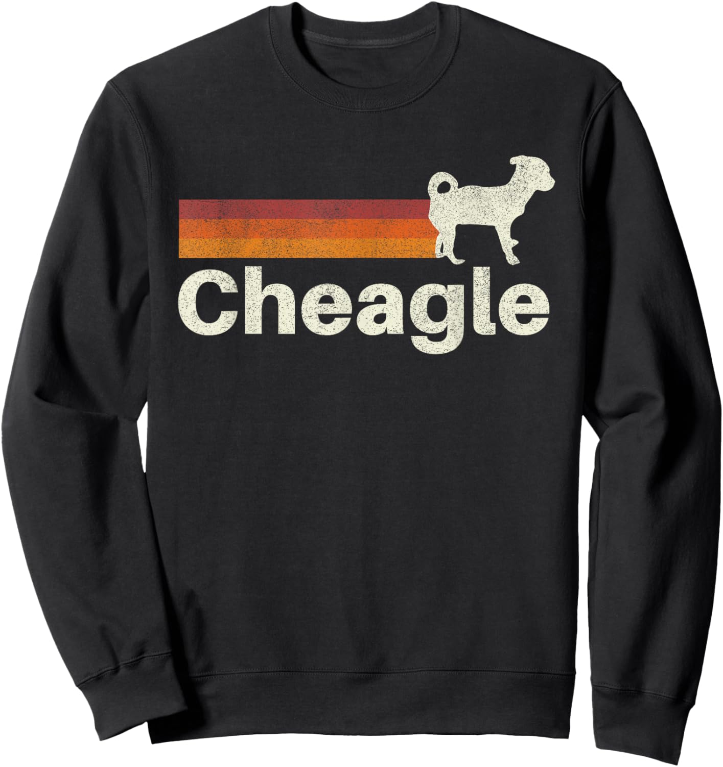 Vintage Cheagle Retro Mom Dad Dog Men Women Girls Kids Sweatshirt - Sweatshirt | Black