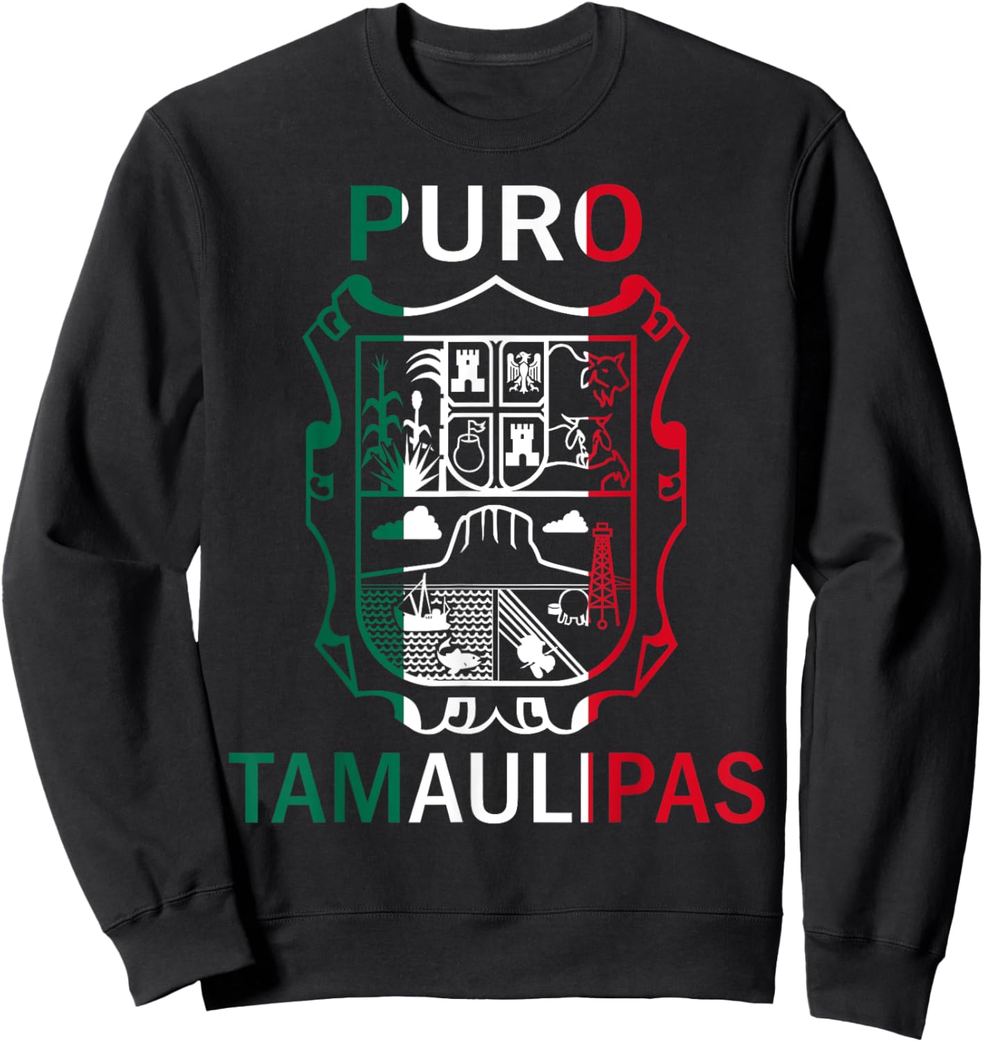 Tamaulipas Tamaulipas Estado De Mexico Escudo Eagle Aguila Sweatshirt - Sweatshirt | Black