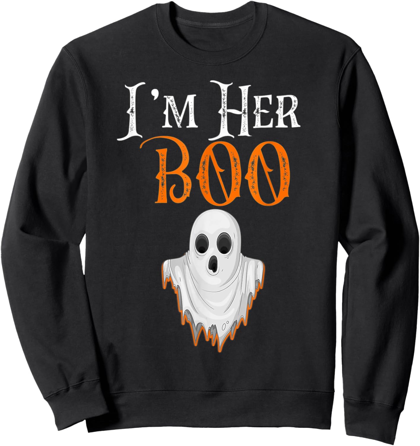 Halloween I'm Her Boo Matching Couples Costume Sweatshirt - Sweatshirt | Black