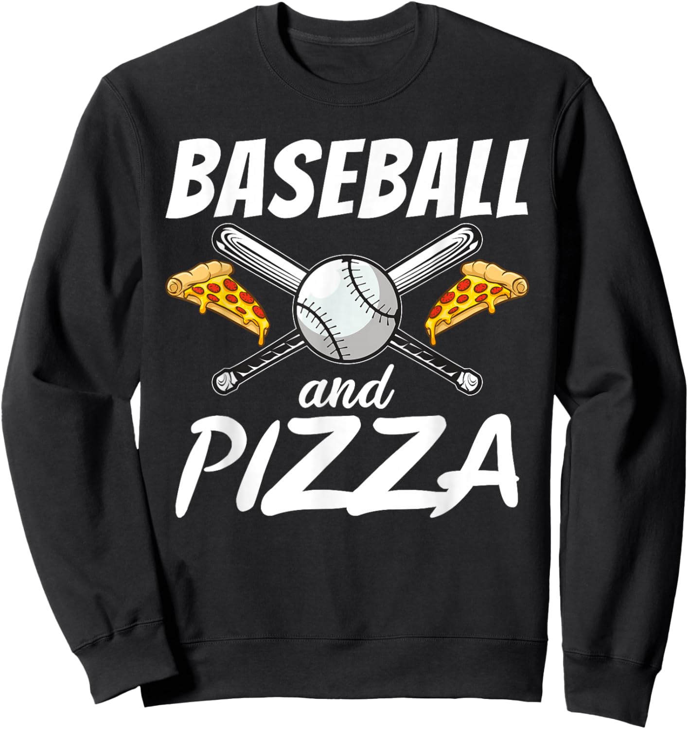 Baseball and Pizza Snack Pizzalove Pizza Sweatshirt - Sweatshirt | Black