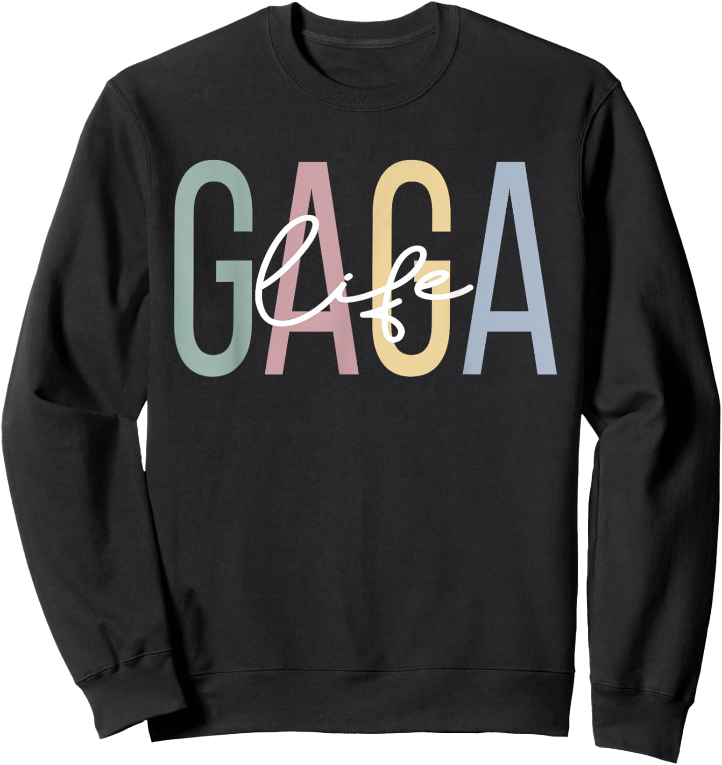 Gaga Life Gaga Grandma Boho Gaga Grandmother Sweatshirt - Sweatshirt | Black