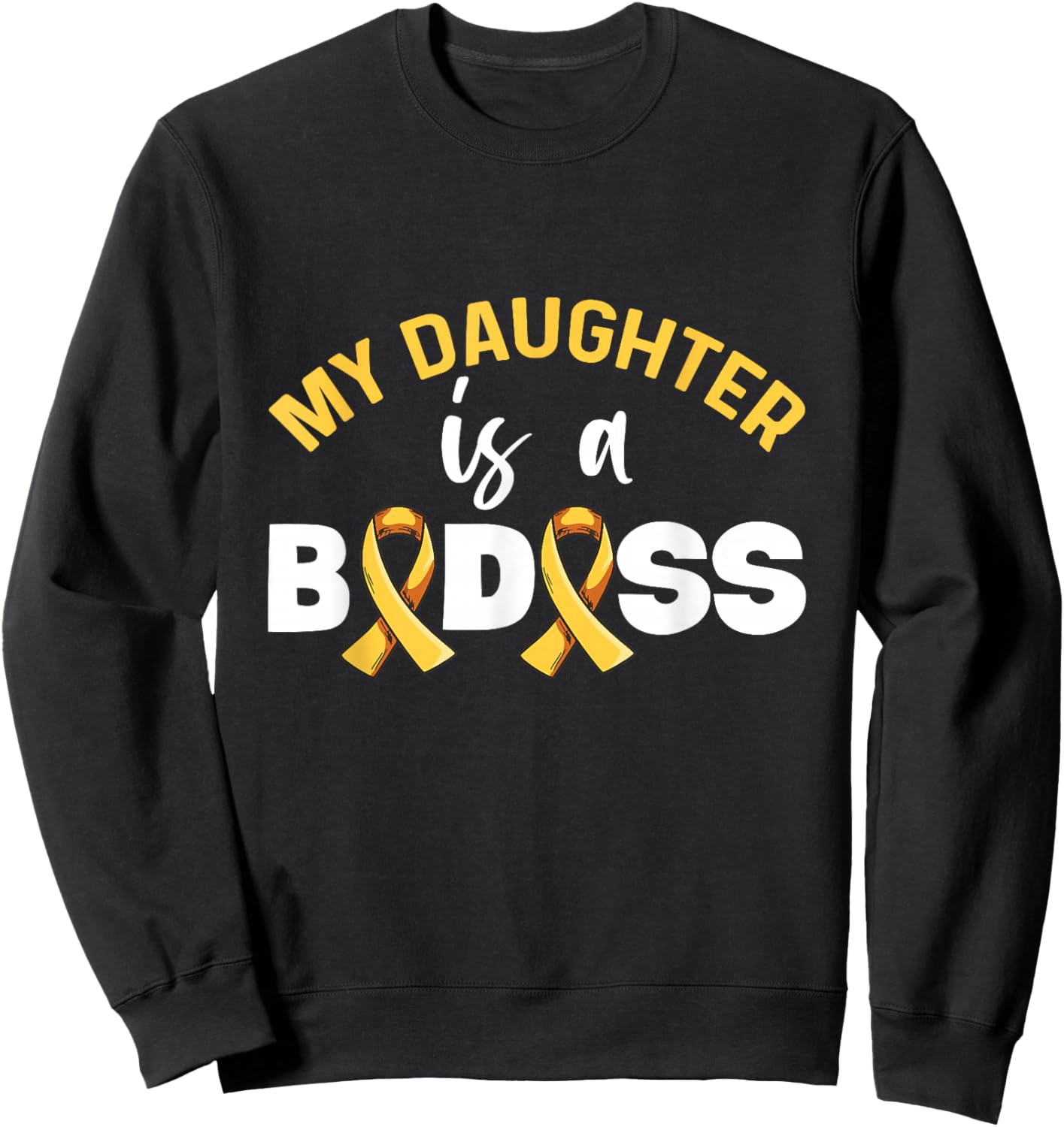 Childhood Cancer Awareness Design for a Dad of a Warrior Sweatshirt - Sweatshirt | Black