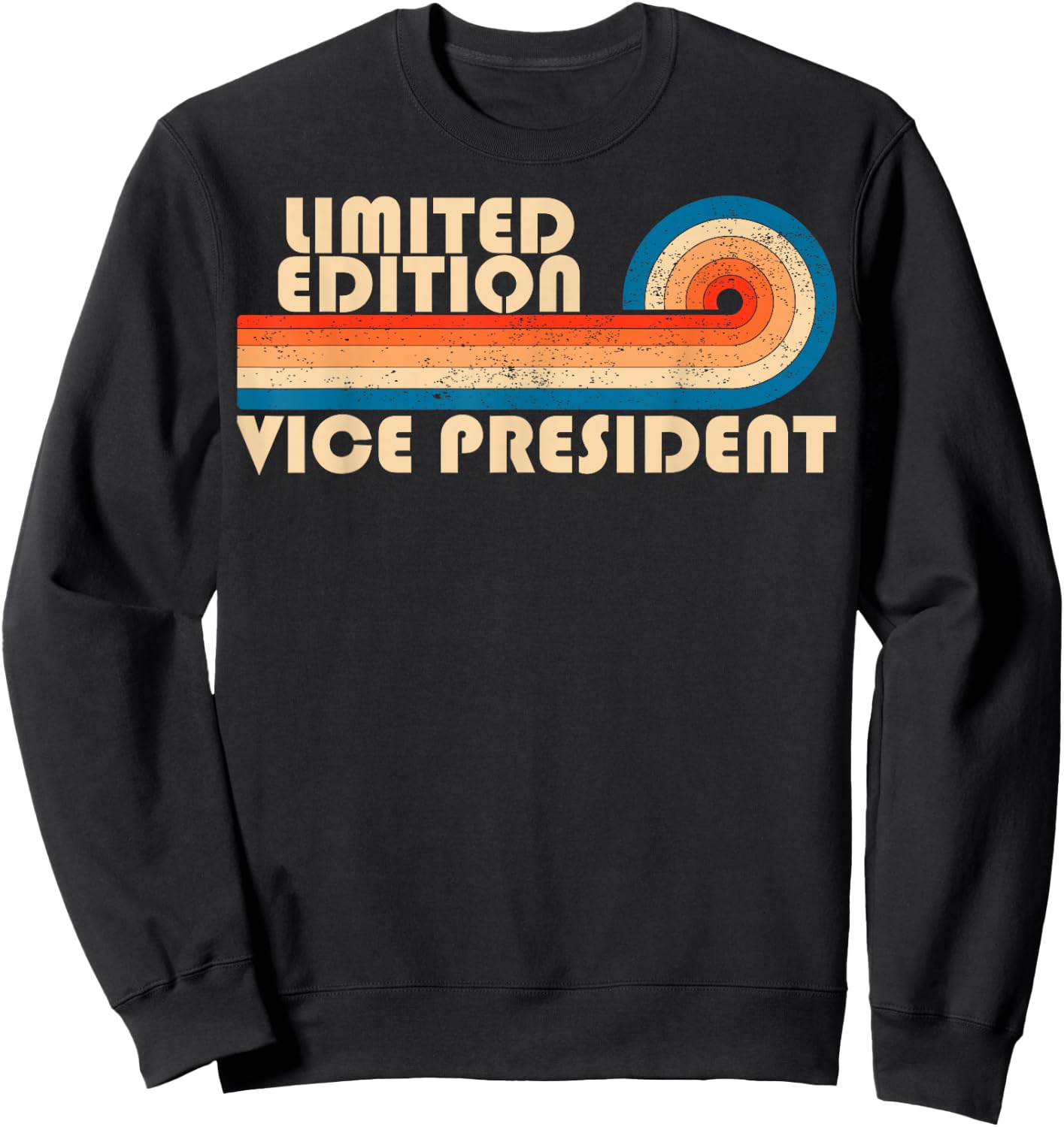 Vice President Retro 70s 80s Sunset Stripe Sweatshirt - Sweatshirt | Black