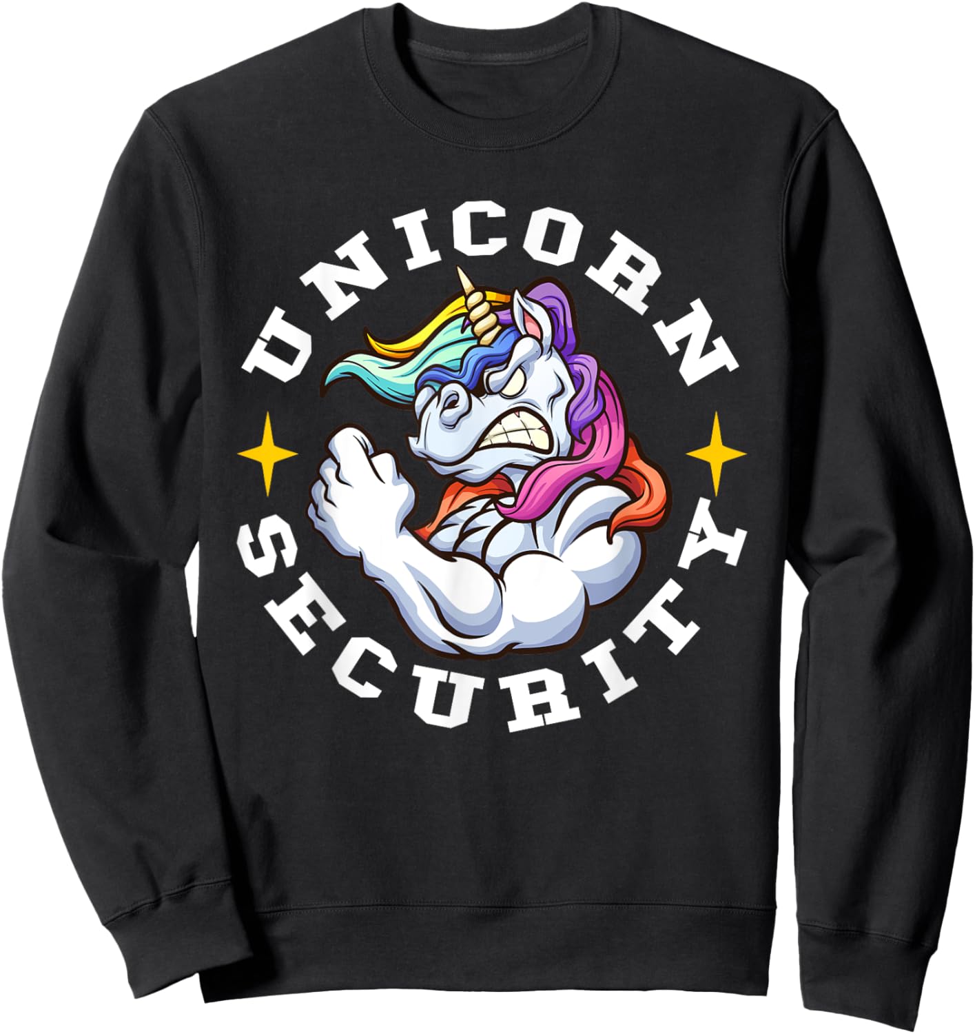 Unicorn Security - Manly Muscular Unicorn Lovers Sweatshirt - Sweatshirt | Black
