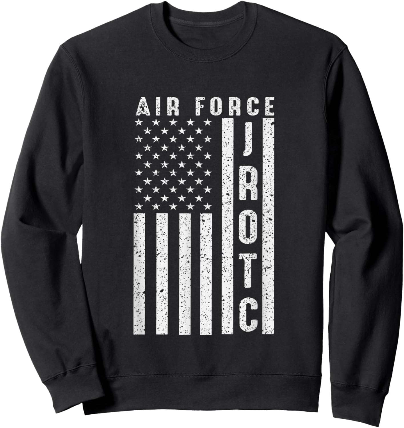 Air Force Junior ROTC USAF JROTC USA Flag Sweatshirt - Sweatshirt | Black