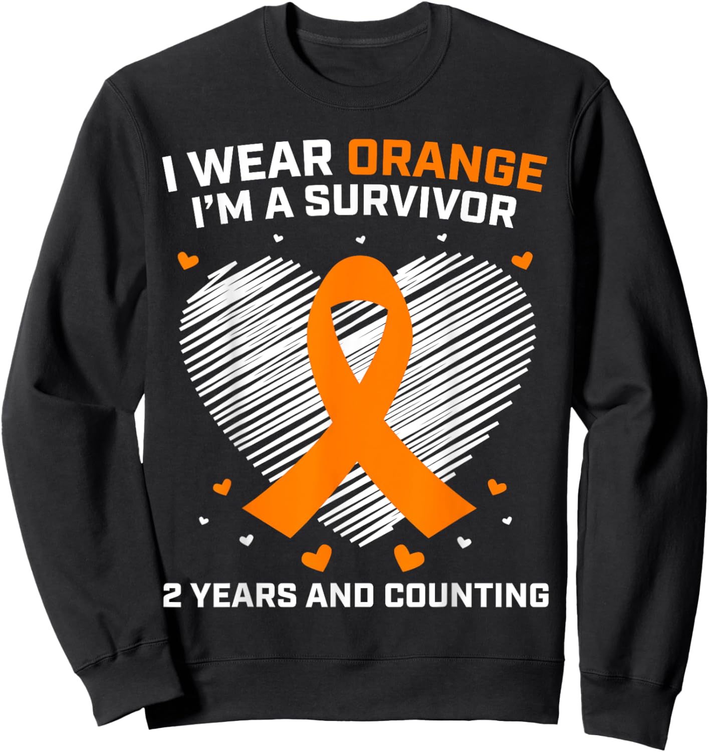 Kidney Cancer Survivor Gifts 2 Years Cancer Free Awareness Sweatshirt - Sweatshirt | Black