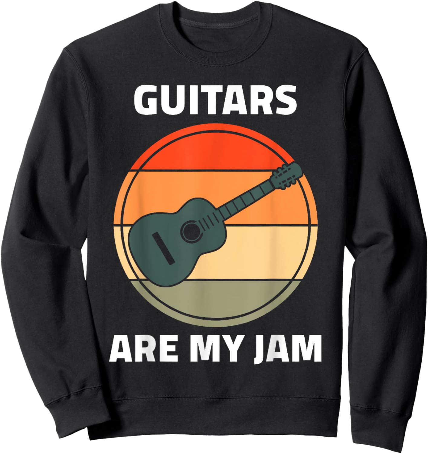 Guitar Shirt - Vintage Guitar Cool Retro Guitars Are My Jam Sweatshirt - Sweatshirt | Black