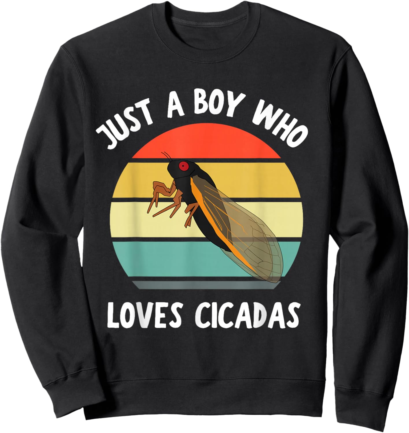 Just A Boy Who Loves Cicadas Future Entomologist Kids Boys Sweatshirt - Sweatshirt | Black