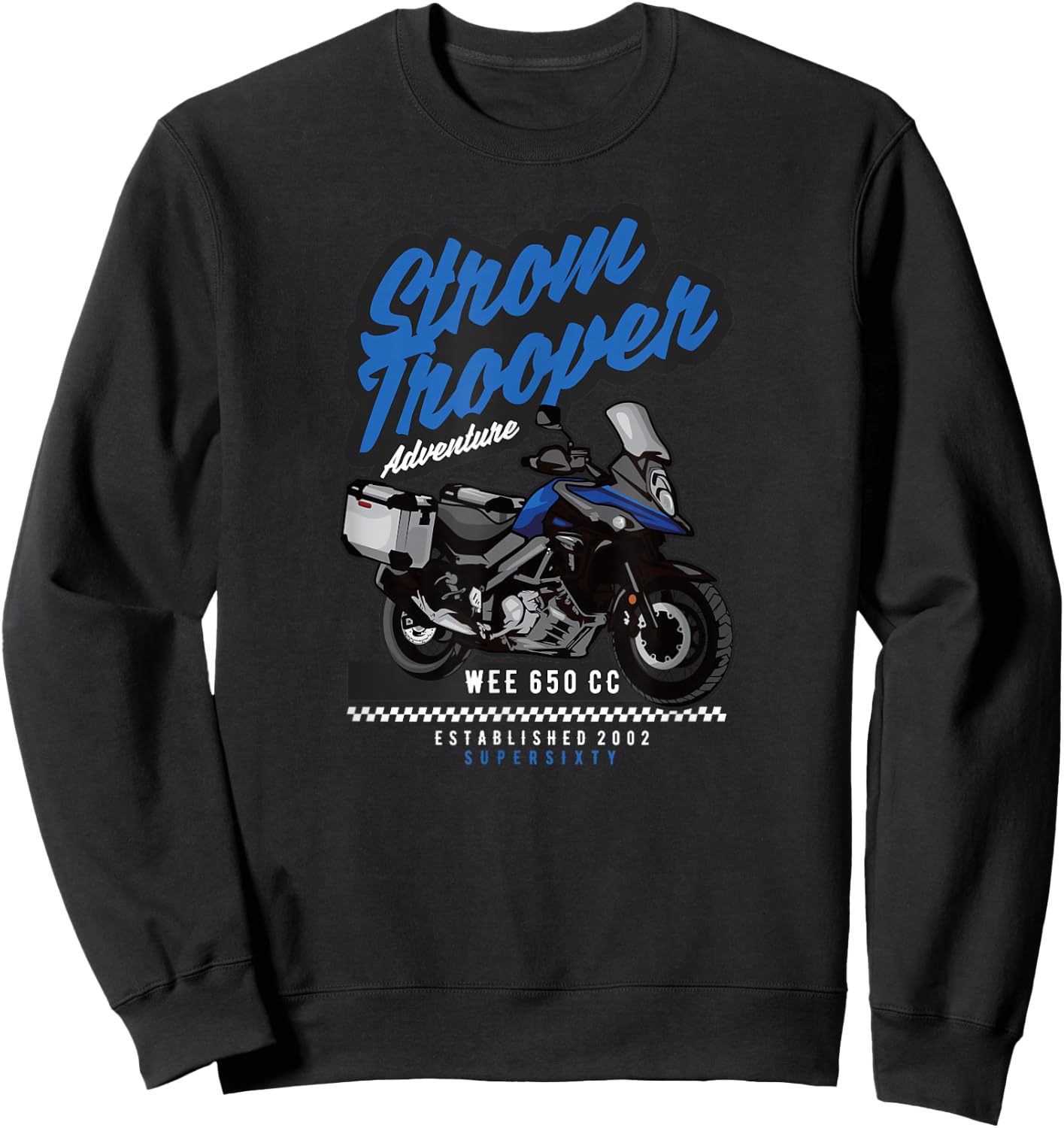 Strom Trooper Adventure Wee 650 Motorcycle Ride Design Sweatshirt - Sweatshirt | Black