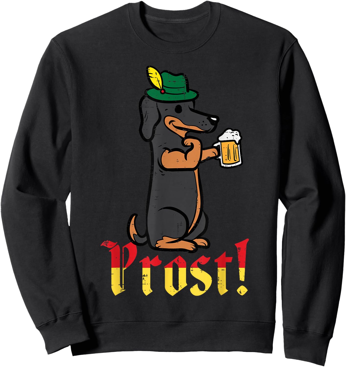 Oktoberfest Dog Dachshund Prost Wiener German Dad Men Women Sweatshirt - Sweatshirt | Black
