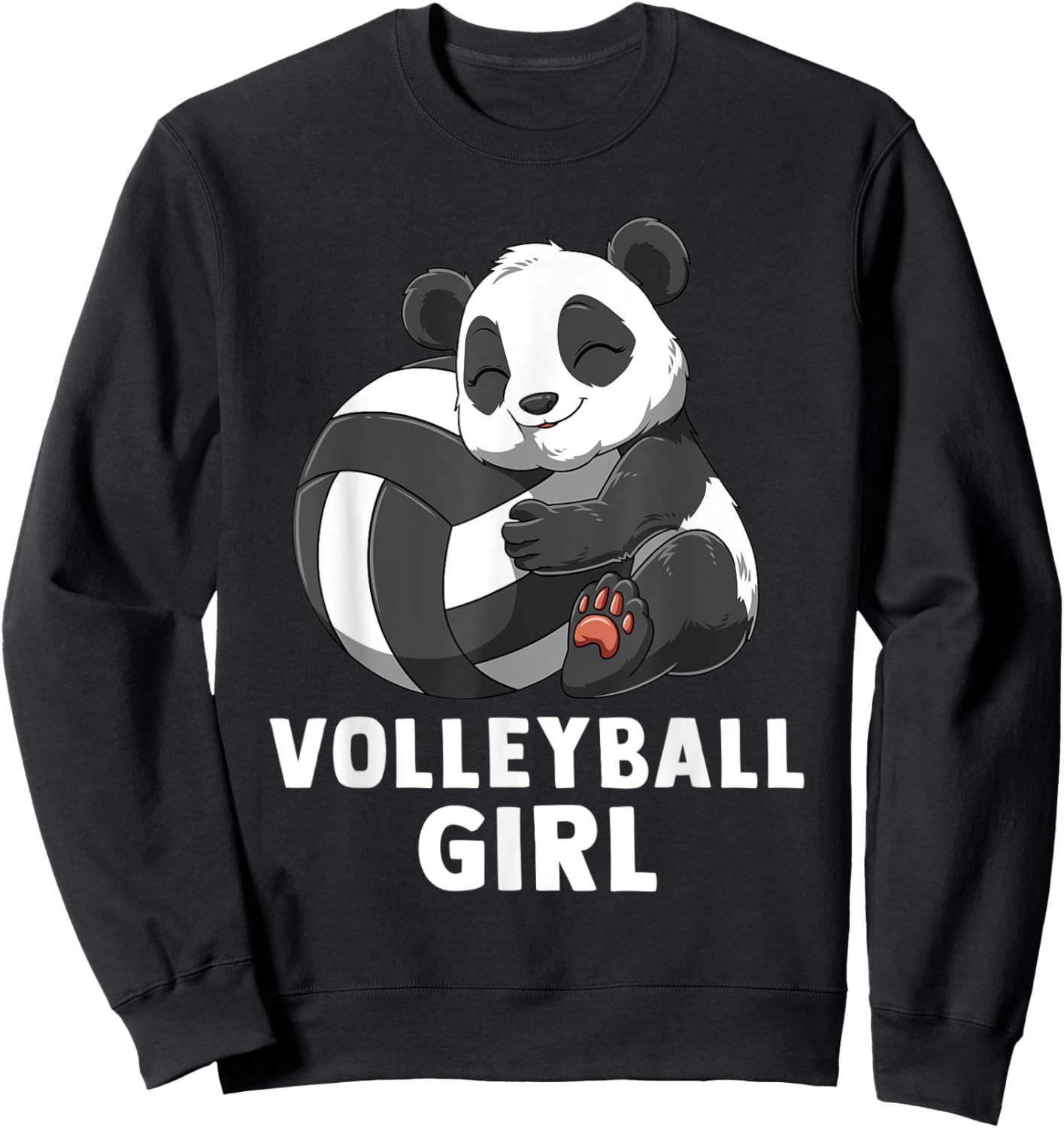 Volleyball Panda Girl Sweatshirt - Sweatshirt | Black