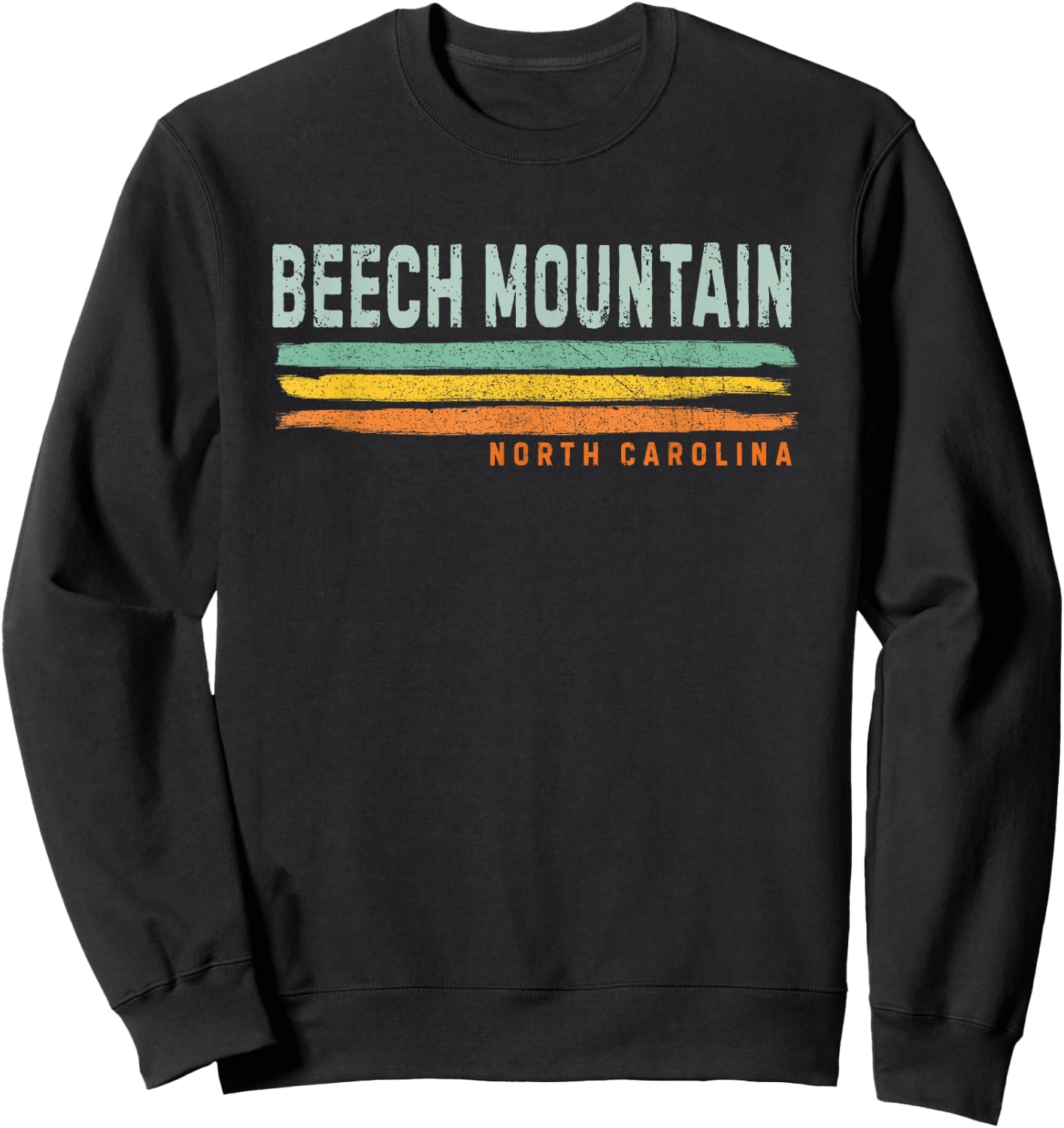 Vintage Stripes Beech Mountain NC Sweatshirt - Sweatshirt | Black