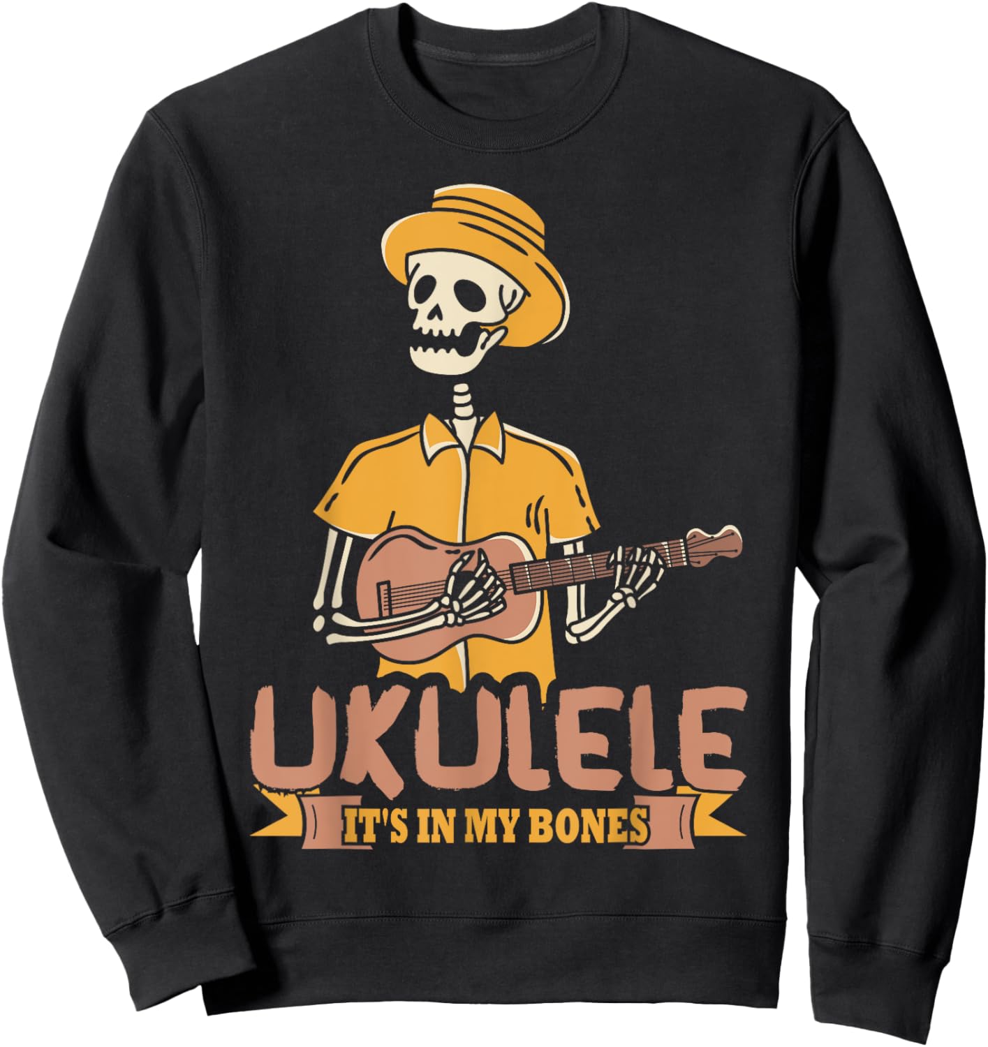 Vintage Ukulele It's In My Bones Guitar Player Ukulele Gift Sweatshirt - Sweatshirt | Black