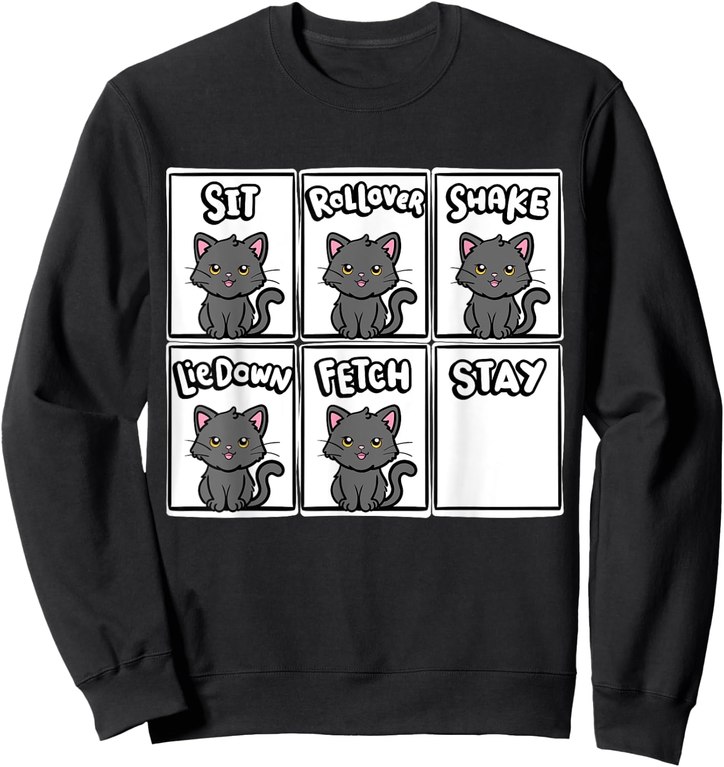 Cat Training Kitten Lover Animal Trainer Cute Cat Sweatshirt - Sweatshirt | Black