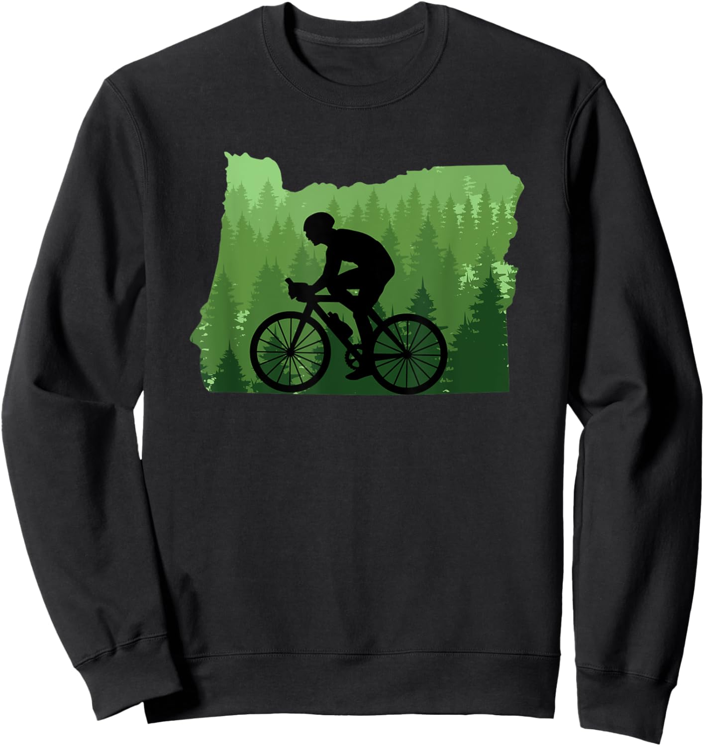 Map of Oregon Mountain Bike Rider MTB Biking Mountain Biker Sweatshirt - Sweatshirt | Black