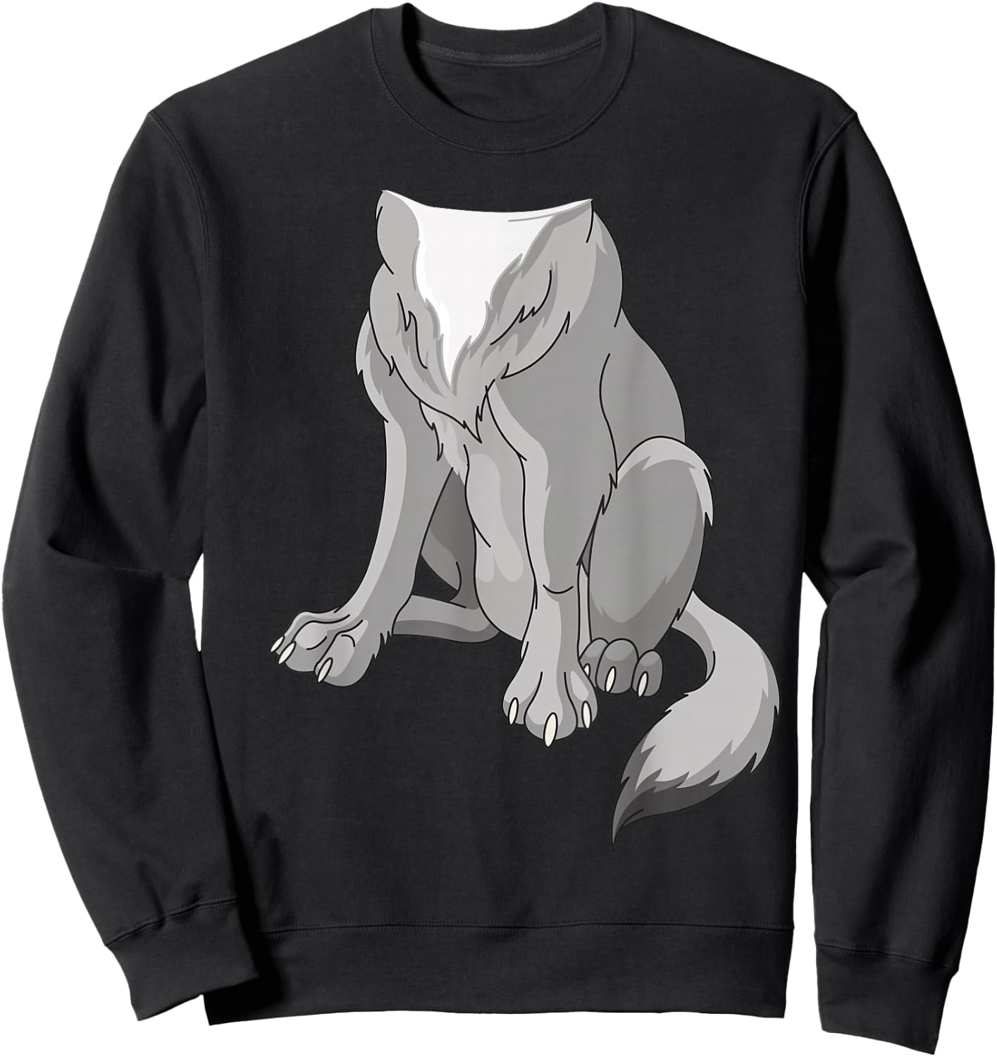 Wolf Shirt Adult Men Women Kids Werewolf Costume Sweatshirt - Sweatshirt | Black