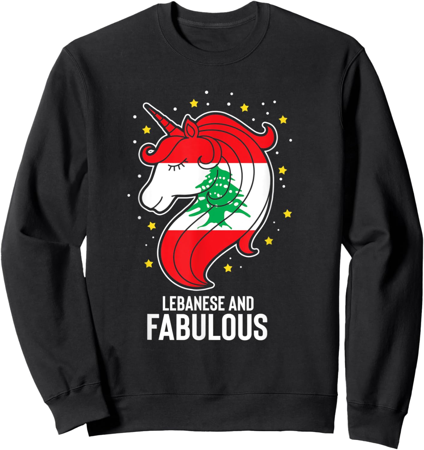 Humorous Lebanese Cute Magical Horse Funny Sweatshirt - Sweatshirt | Black