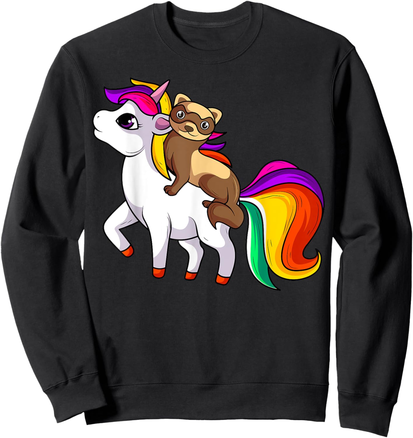 Ferret Unicorn Animal Lover Sweatshirt - Sweatshirt | Black