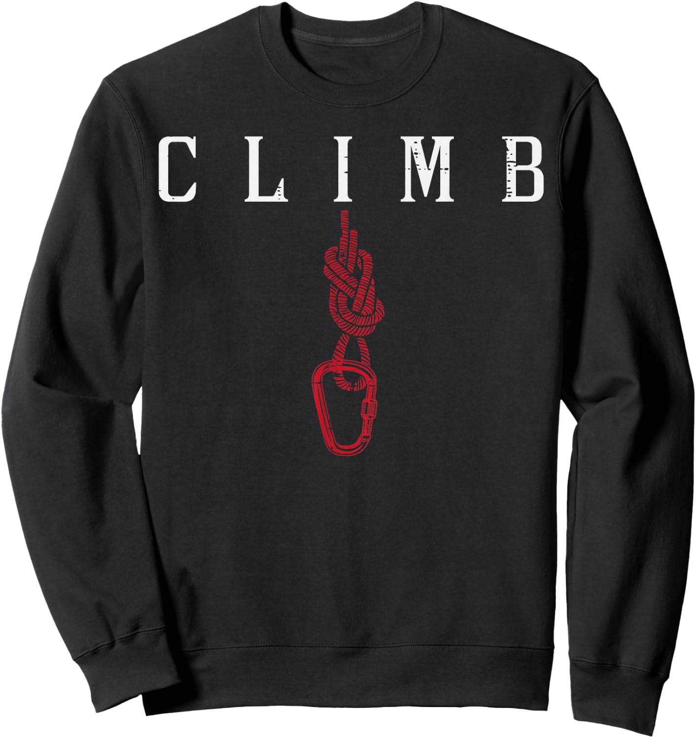 Climb Rope Carabiner Rock Climbing Climber Men Women Kids Sweatshirt - Sweatshirt | Black
