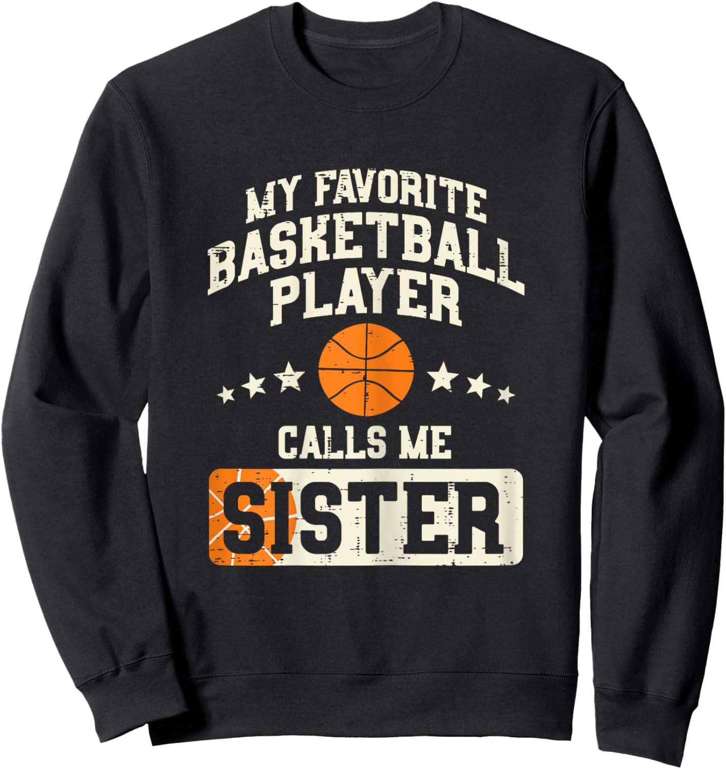 Favorite Basketball Player Sister Family Matching Girls Sweatshirt - Sweatshirt | Black