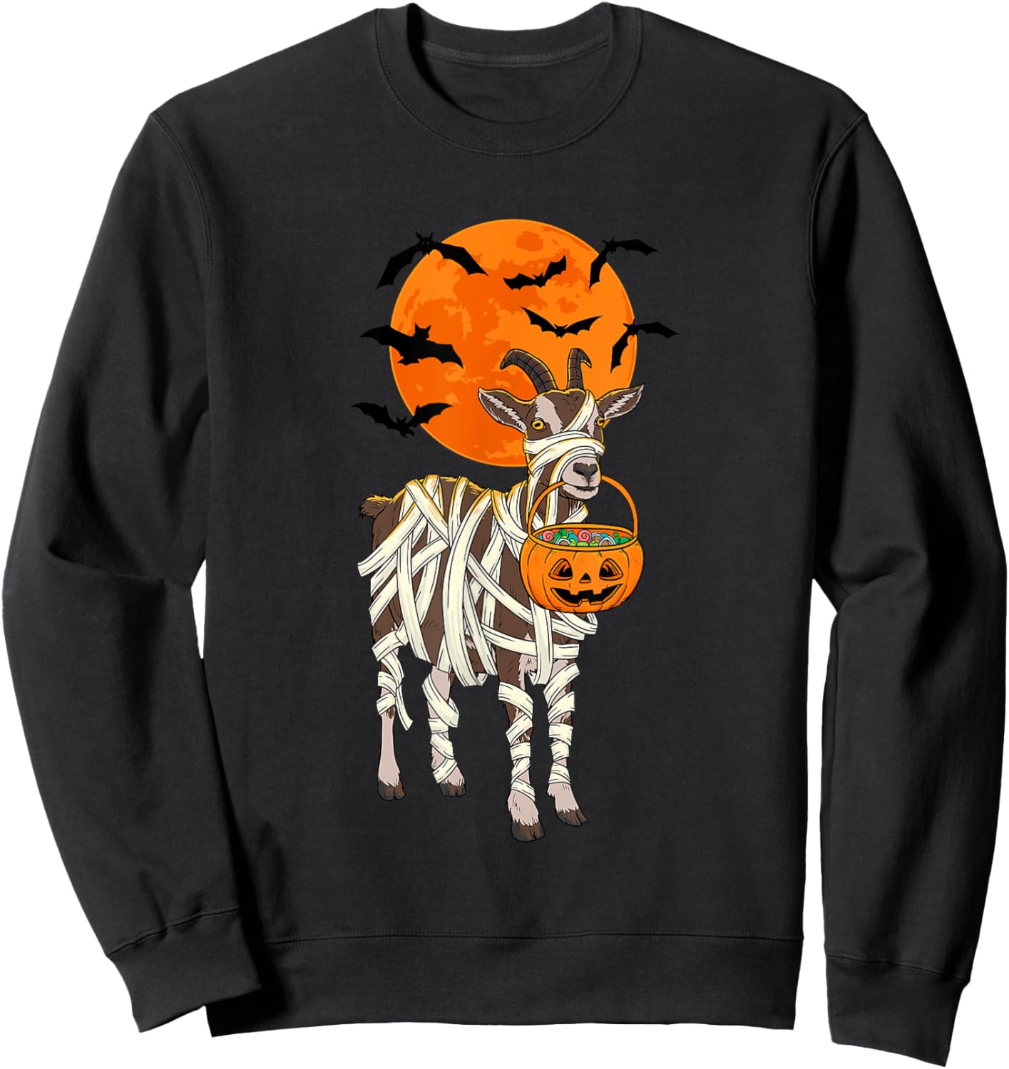 Goat Mummy Funny Halloween Farmer Sweatshirt - Sweatshirt | Black