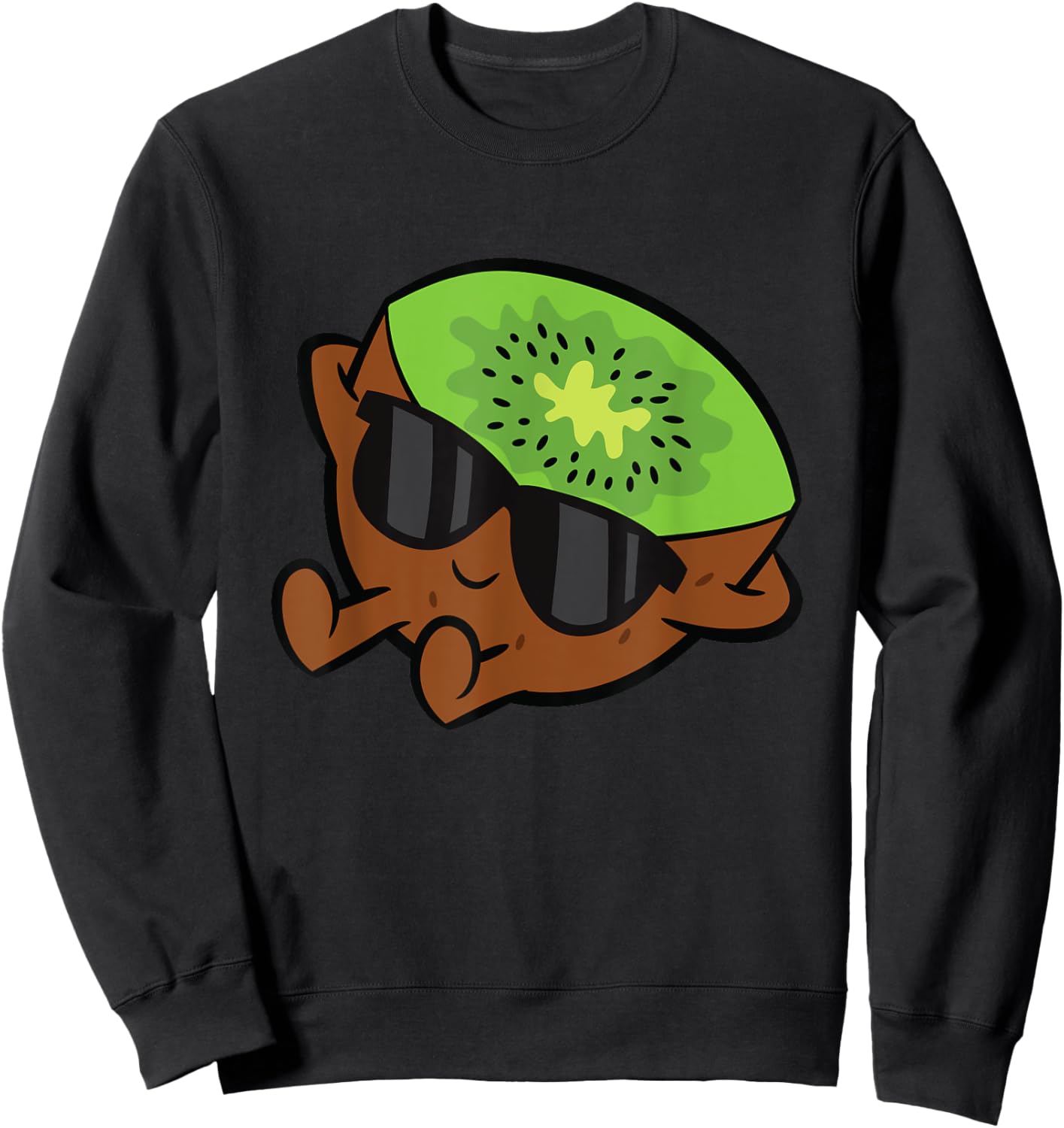 Cute Kiwi Fruit Relaxing Lazy Kiwi Sweatshirt - Sweatshirt | Black