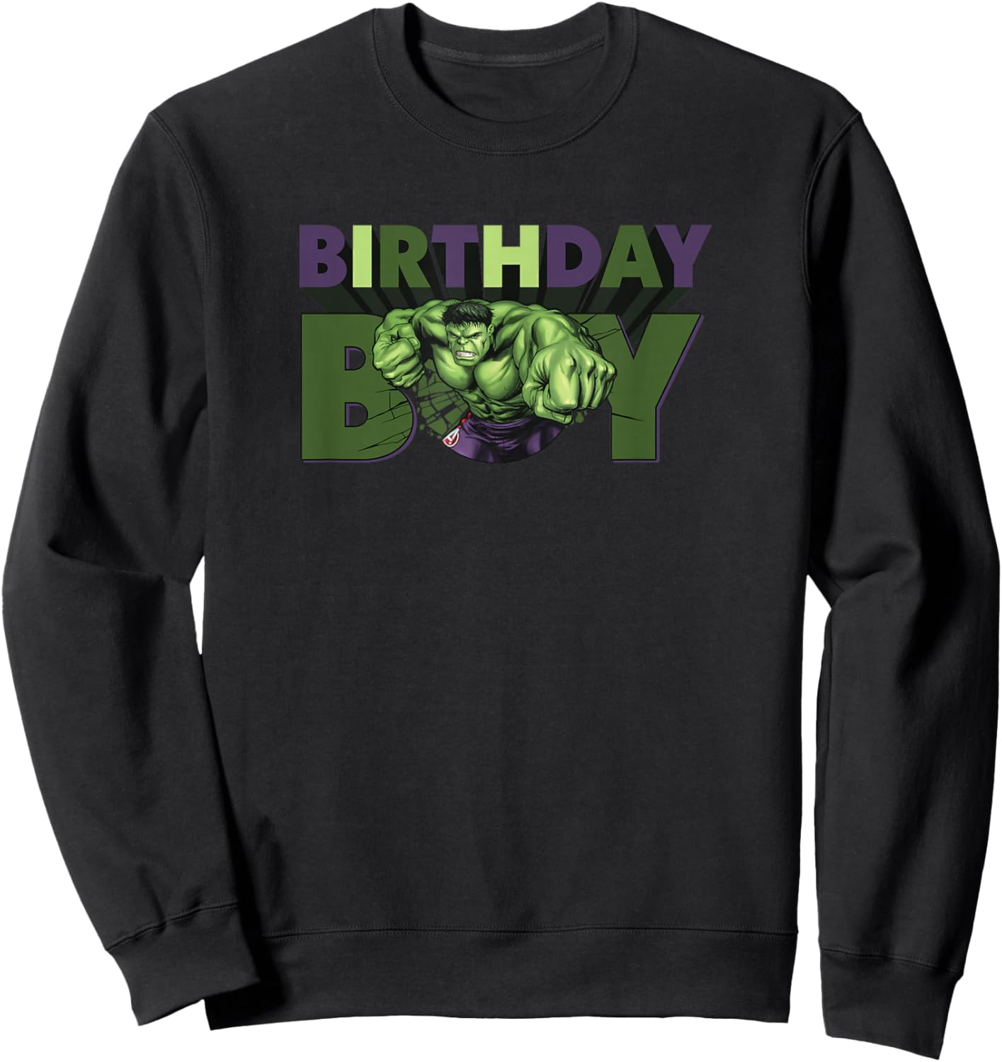 Marvel Avengers Incredible Hulk Smash Birthday Boy Sweatshirt - Sweatshirt | Black