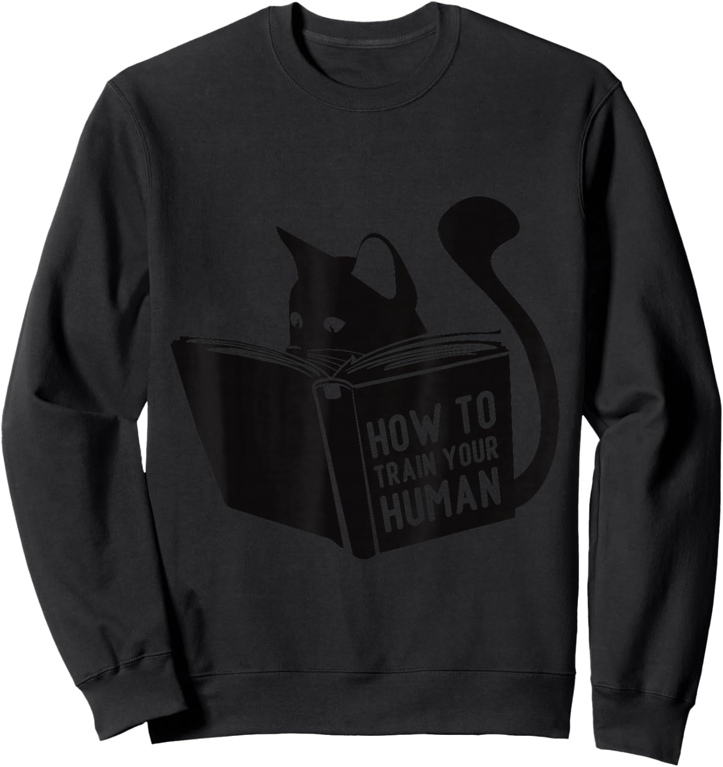 Funny Cat Reading Books Sweatshirt - Sweatshirt | Black