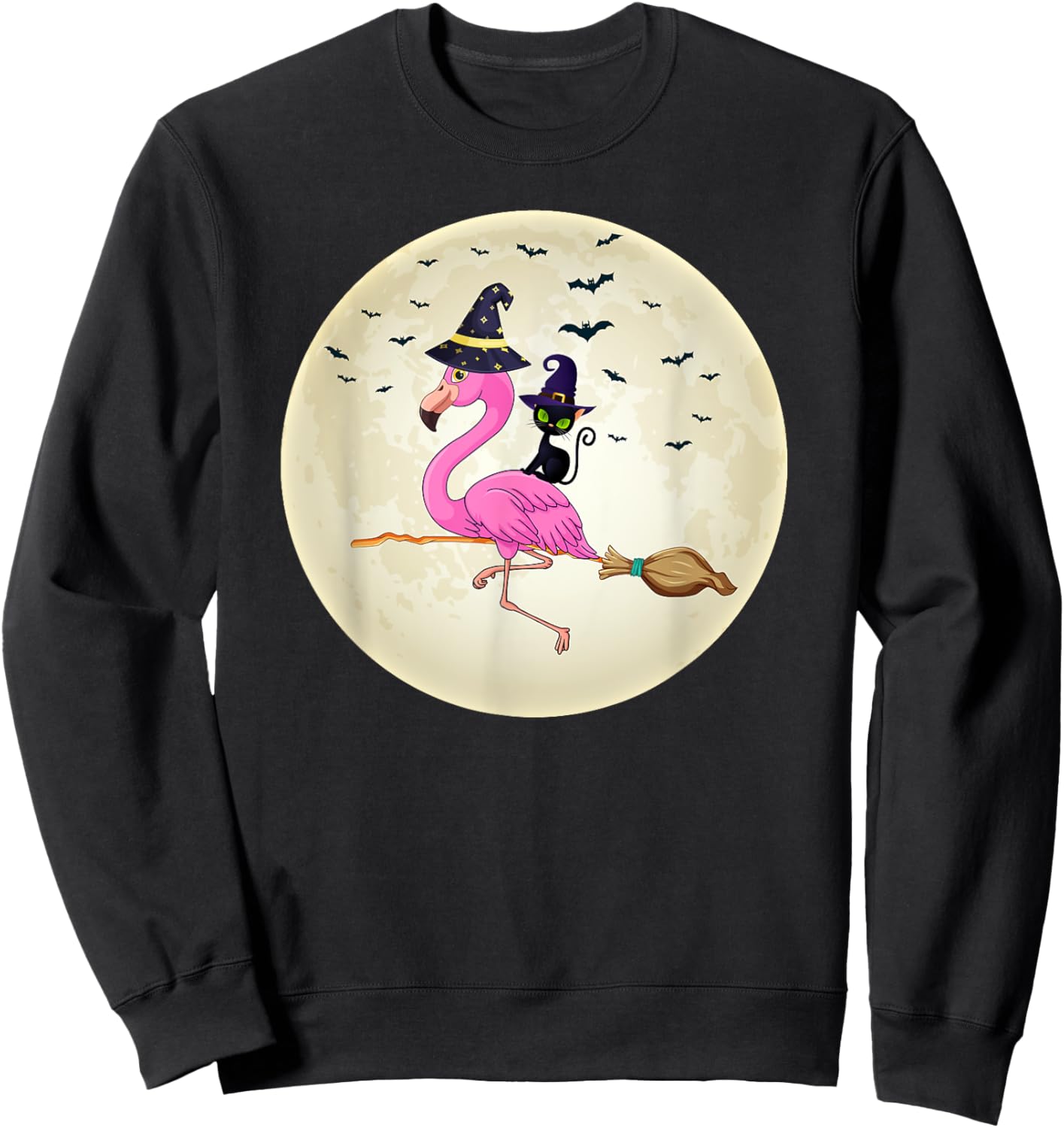 flamingo Halloween Costume Flamingo cat Halloween Men Women Kids Sweatshirt - Sweatshirt | Black