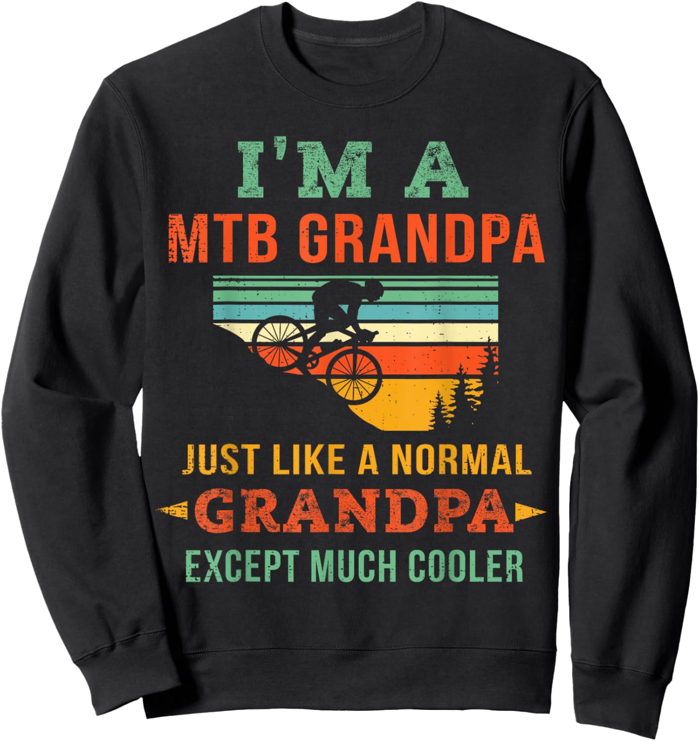 Mountain Biking Grandfather Bike MTB Grandpa Mountain Biker Sweatshirt - Sweatshirt | Black