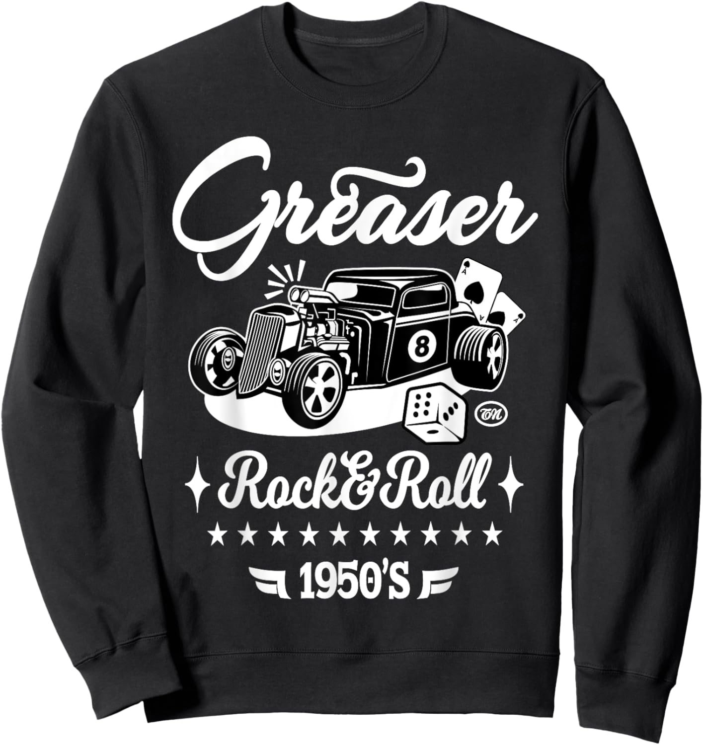 1950s Sock Hop Costume Retro 50s Vintage Rockabilly Greaser Sweatshirt - Sweatshirt | Black