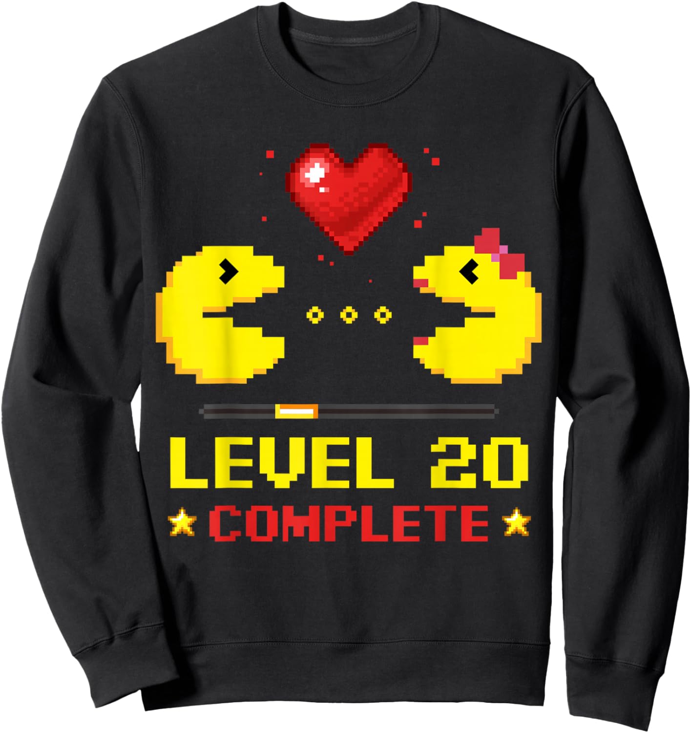 Level 20 Complete Gamers 20th Wedding Anniversary Valentines Sweatshirt - Sweatshirt | Black