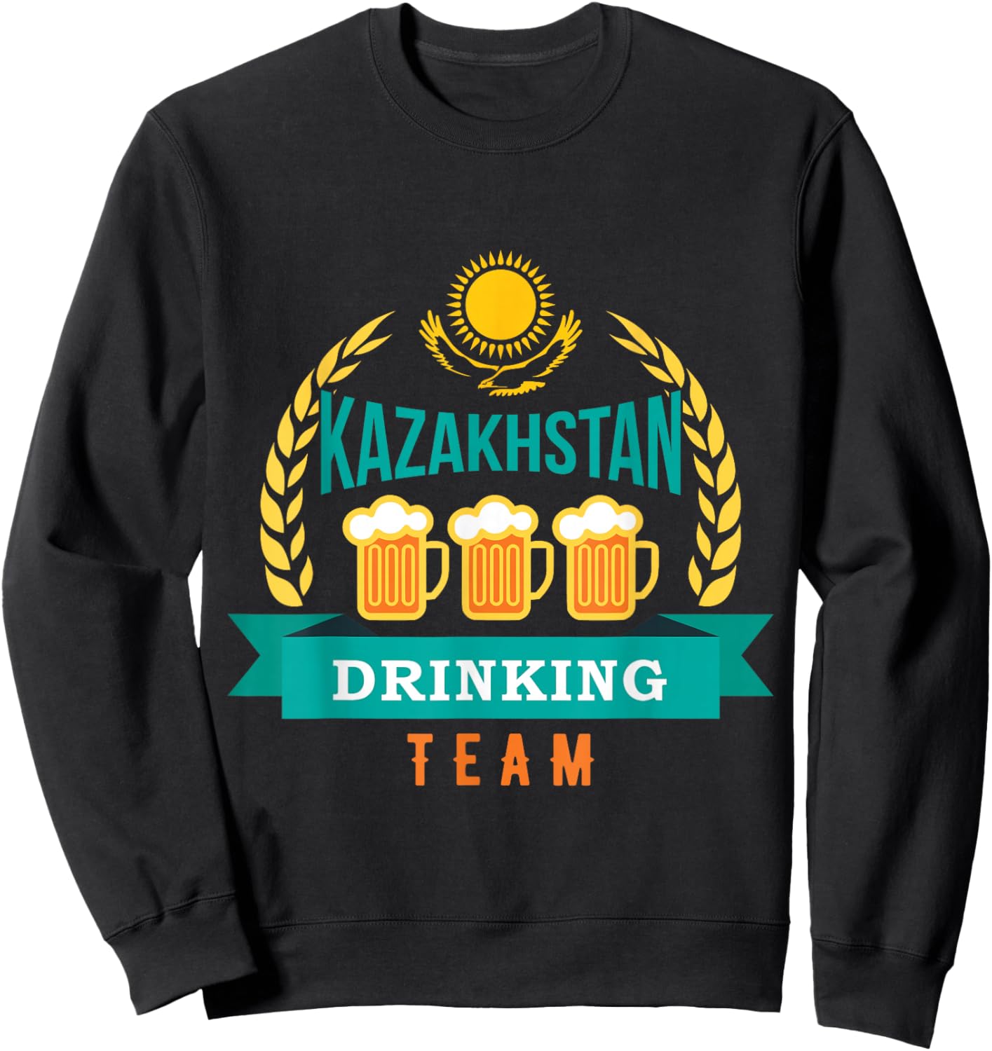 Republic of Kazakhstan Qazaqstan Kazakhian Beer Sweatshirt - Sweatshirt | Black