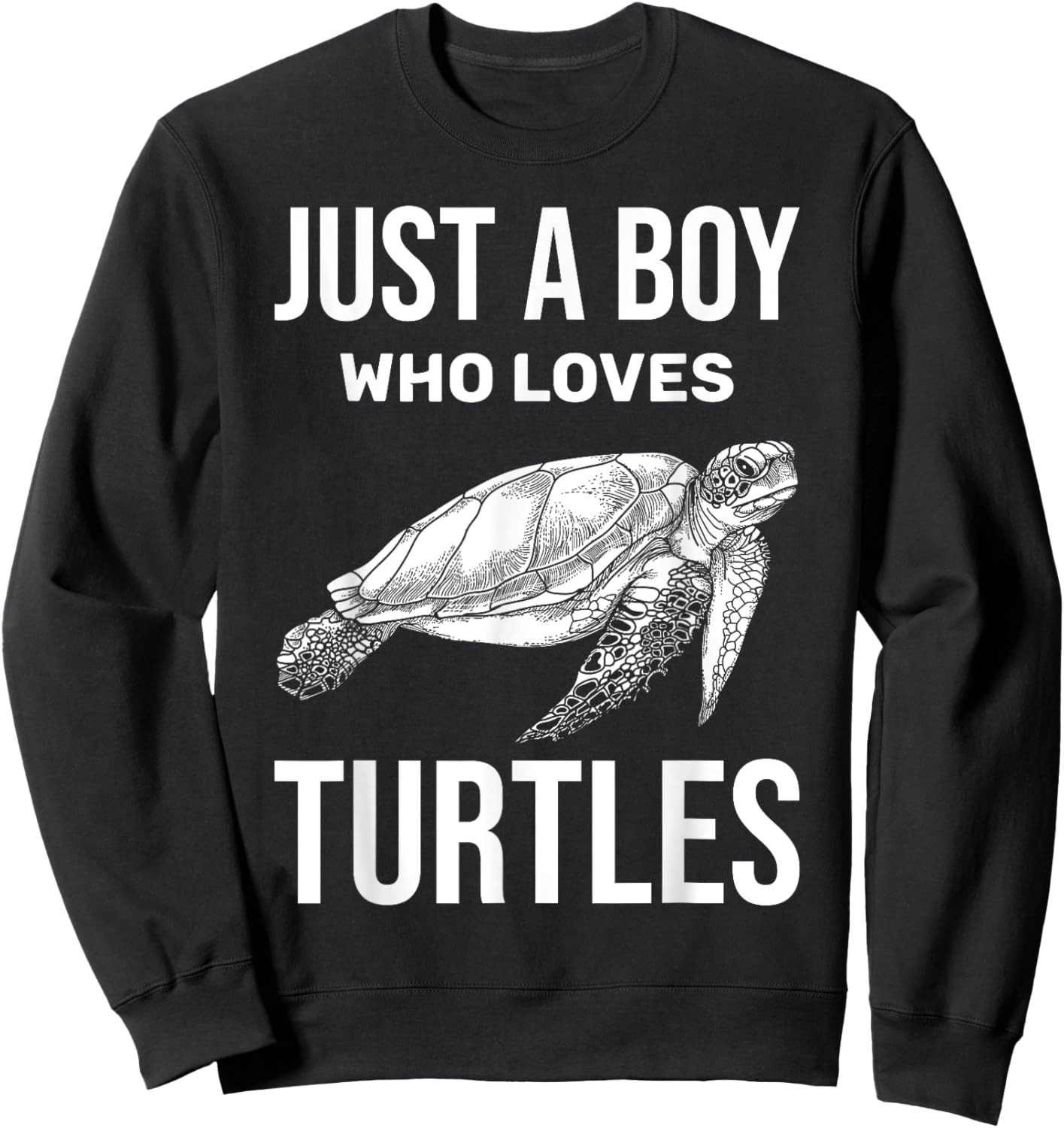 Just A Boy Who Loves Turtles Zoo Keeper Boys Gift Sea Turtle Sweatshirt - Sweatshirt | Black