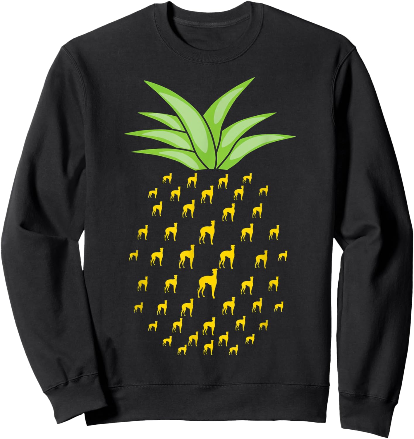 Funny Galgo Espanol Dog Ananas Pineapple Sweatshirt - Sweatshirt | Black