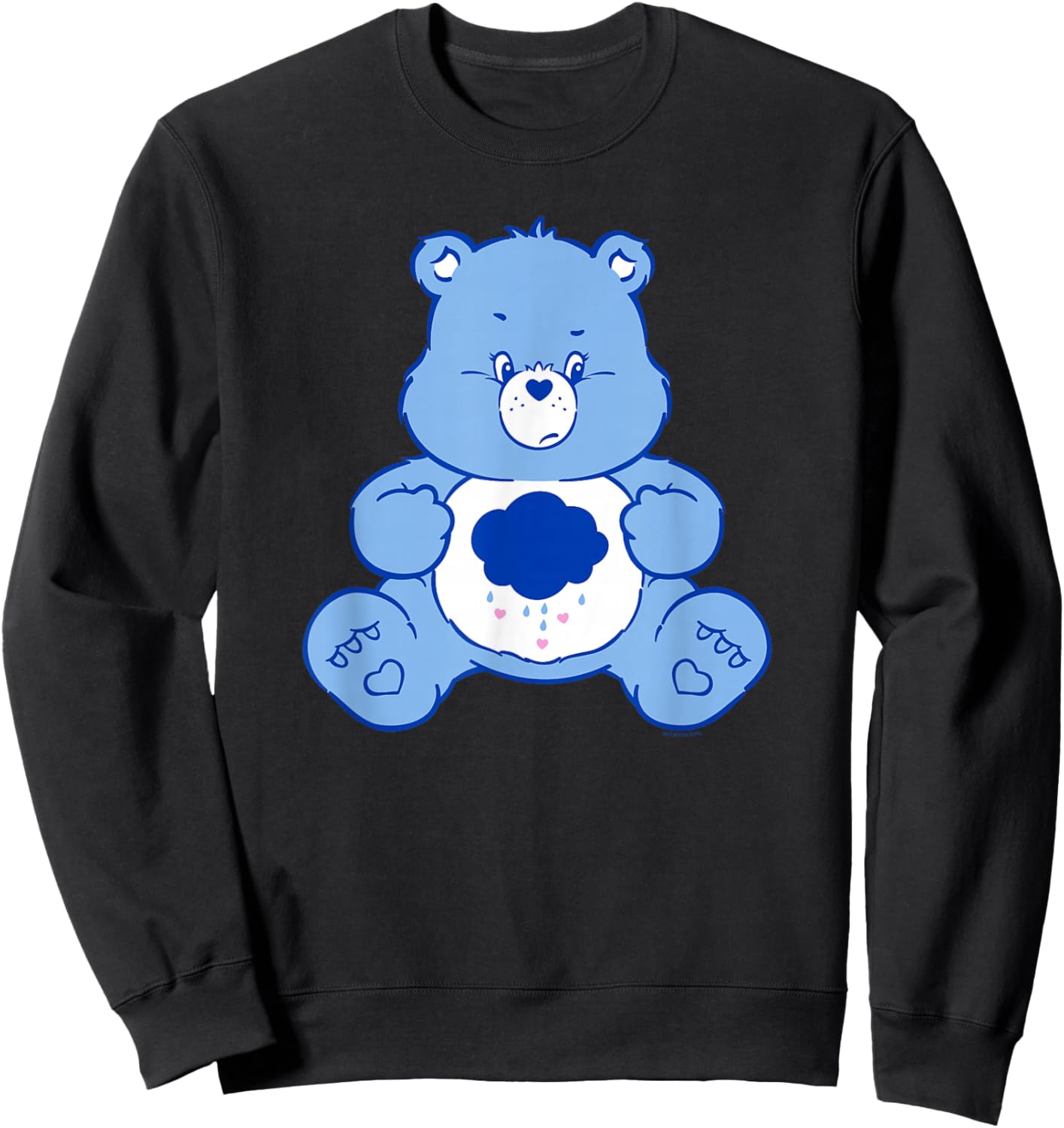 Care Bears Vintage Classic Grumpy Bear Cloudy Belly Badge Sweatshirt - Sweatshirt | Black