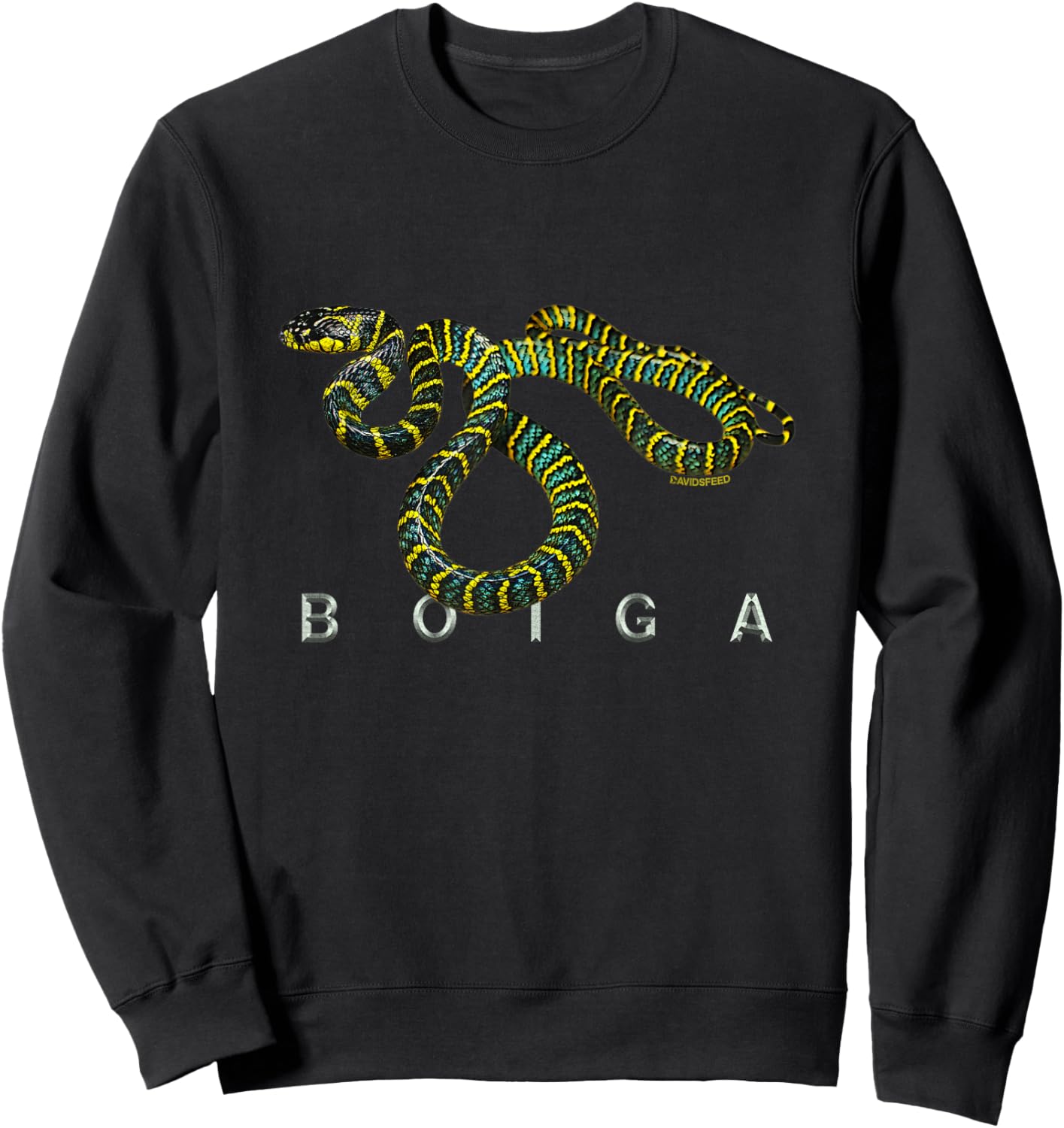 Davidsfeed Boiga | Snake reptile animal lover gift boy girl Sweatshirt - Sweatshirt | Black