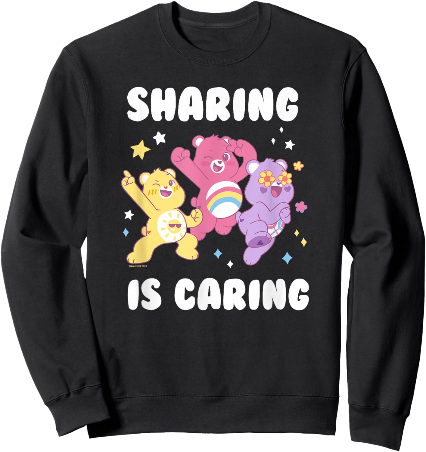 Care Bears Cheer Bear Sharing is Caring Sparkle Group Poster Sweatshirt - Sweatshirt | Black